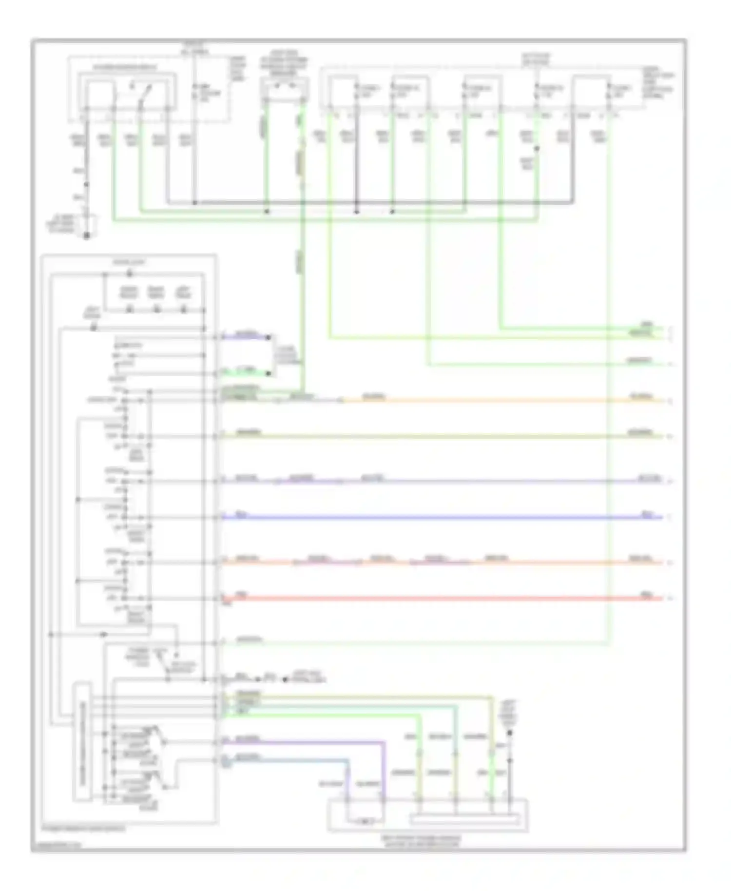 Legacy Subaru BM/BR (2009-2012): Power windows circuit, with auto up function (1 of 2)