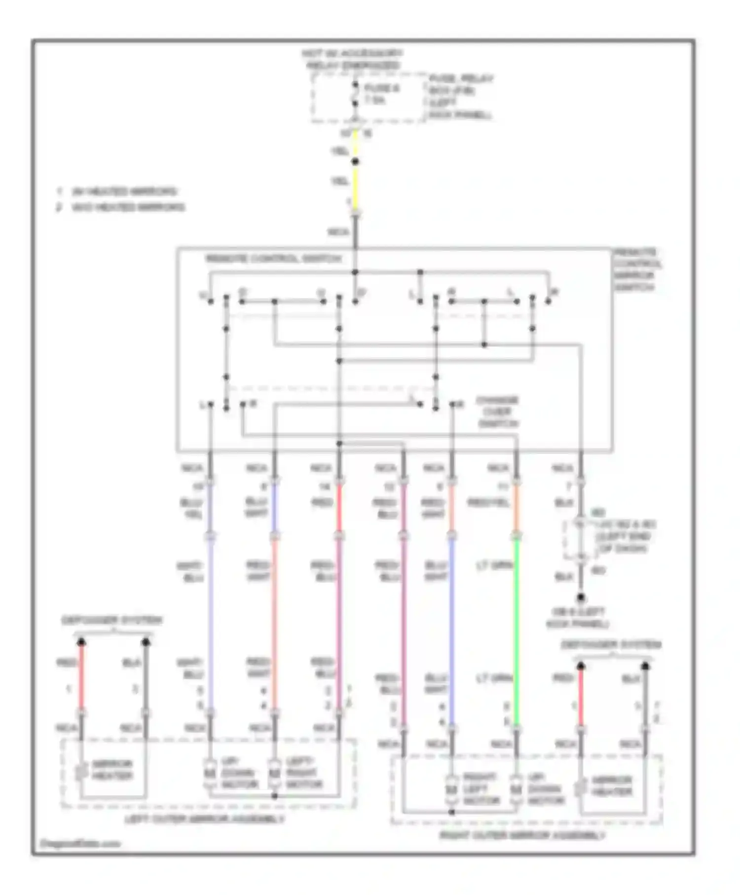 Wiring diagram defogger system for Subaru Legacy BM/BR (2009-2012) (1 of 2)