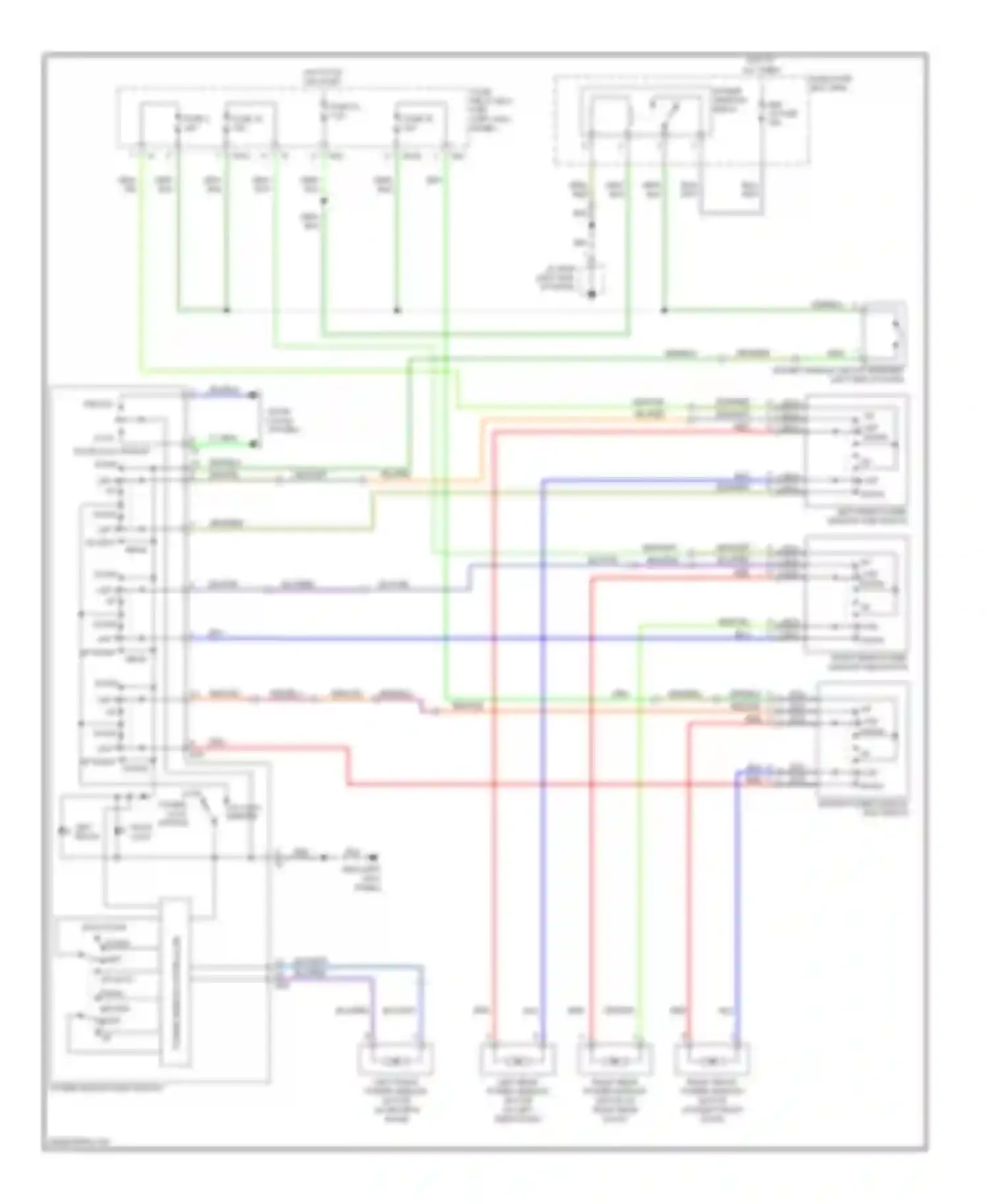 Wiring diagram front power window sub switch for Subaru Legacy BM/BR (2009-2012) (2 of 2)