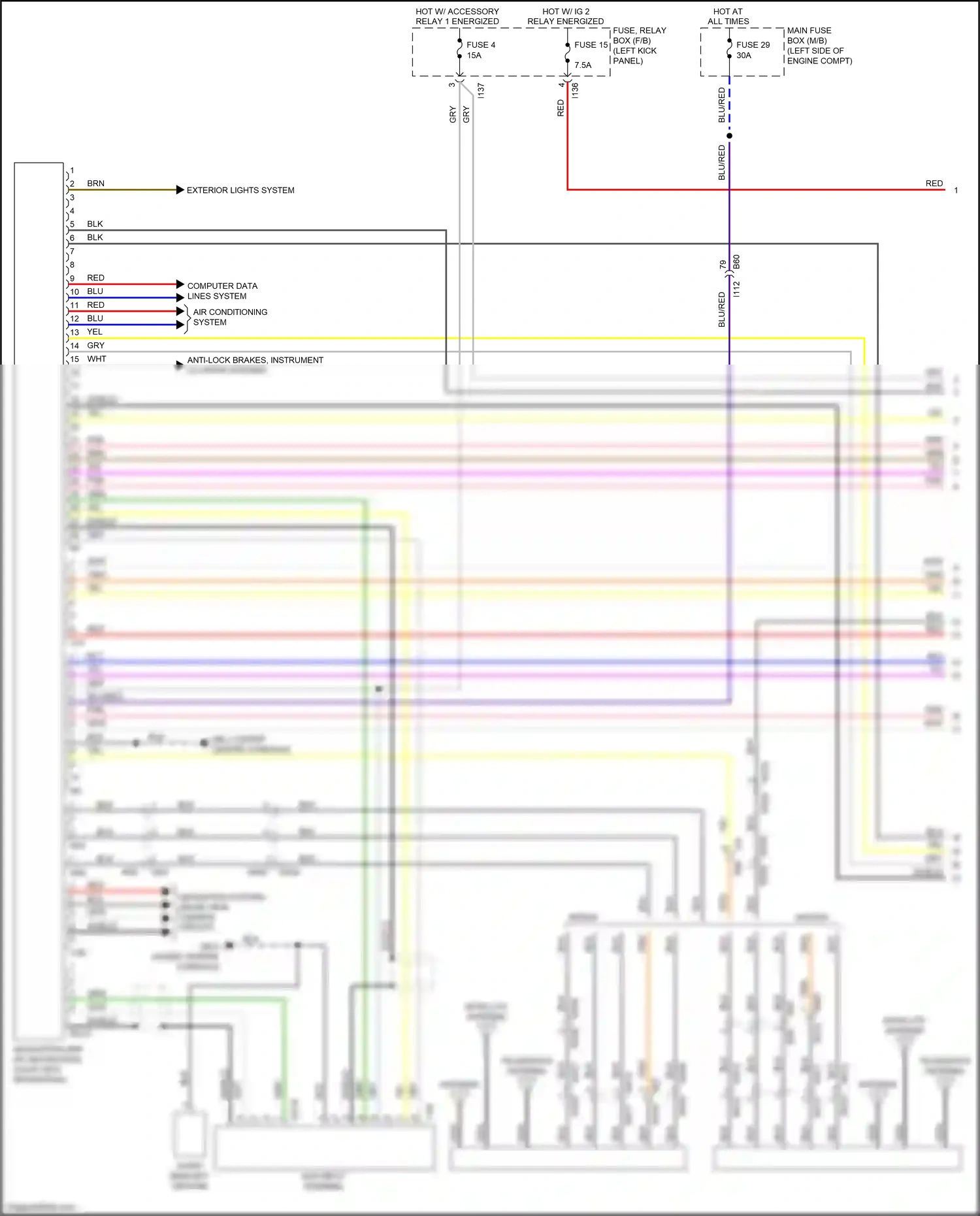 Subaru Legacy BN/BS facelift (2017-2020) computer data lines system wiring diagram  (49 of 77)