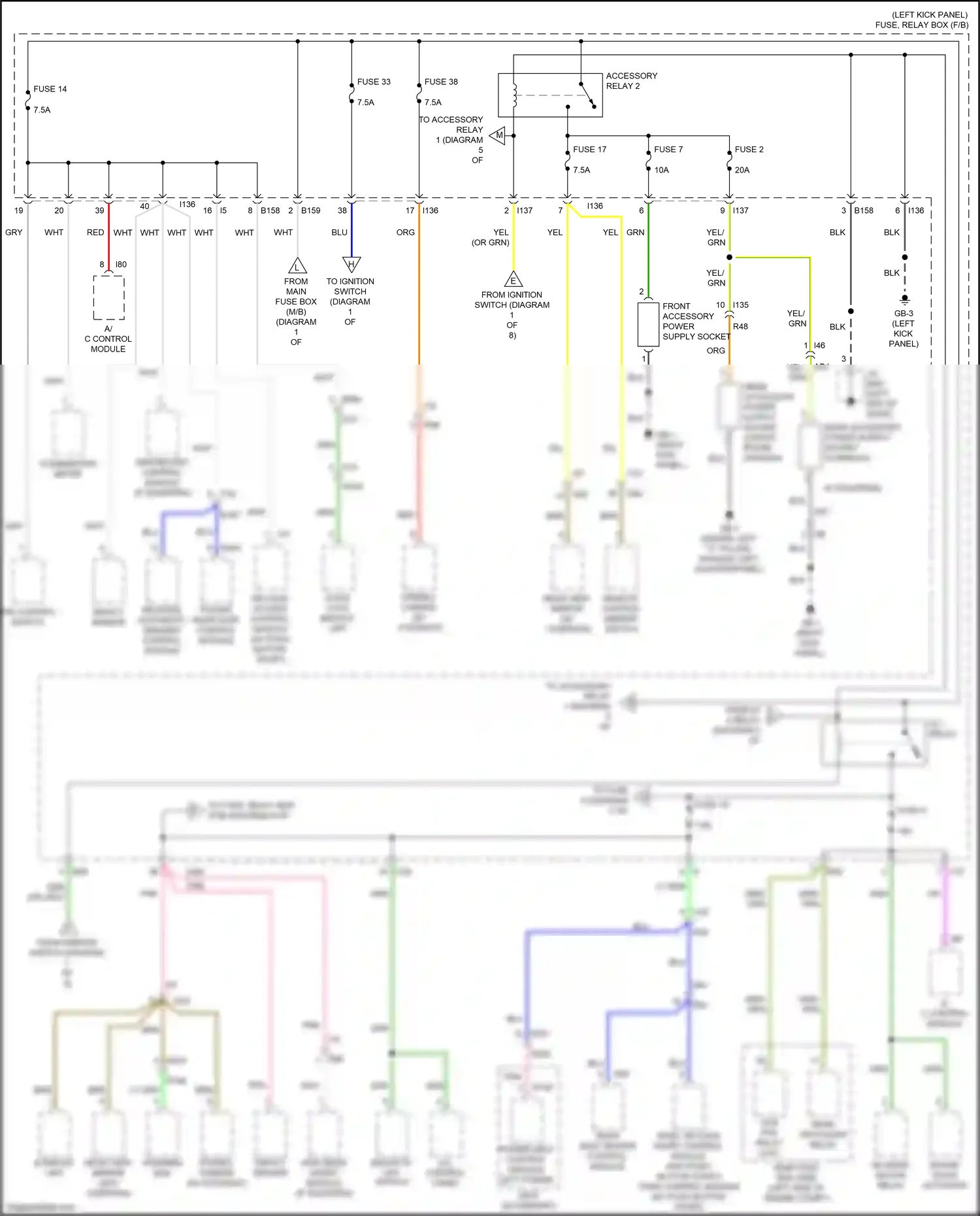 Subaru Legacy BN/BS facelift (2017-2020) reverse automatic braking control module wiring diagram  (1 of 3)
