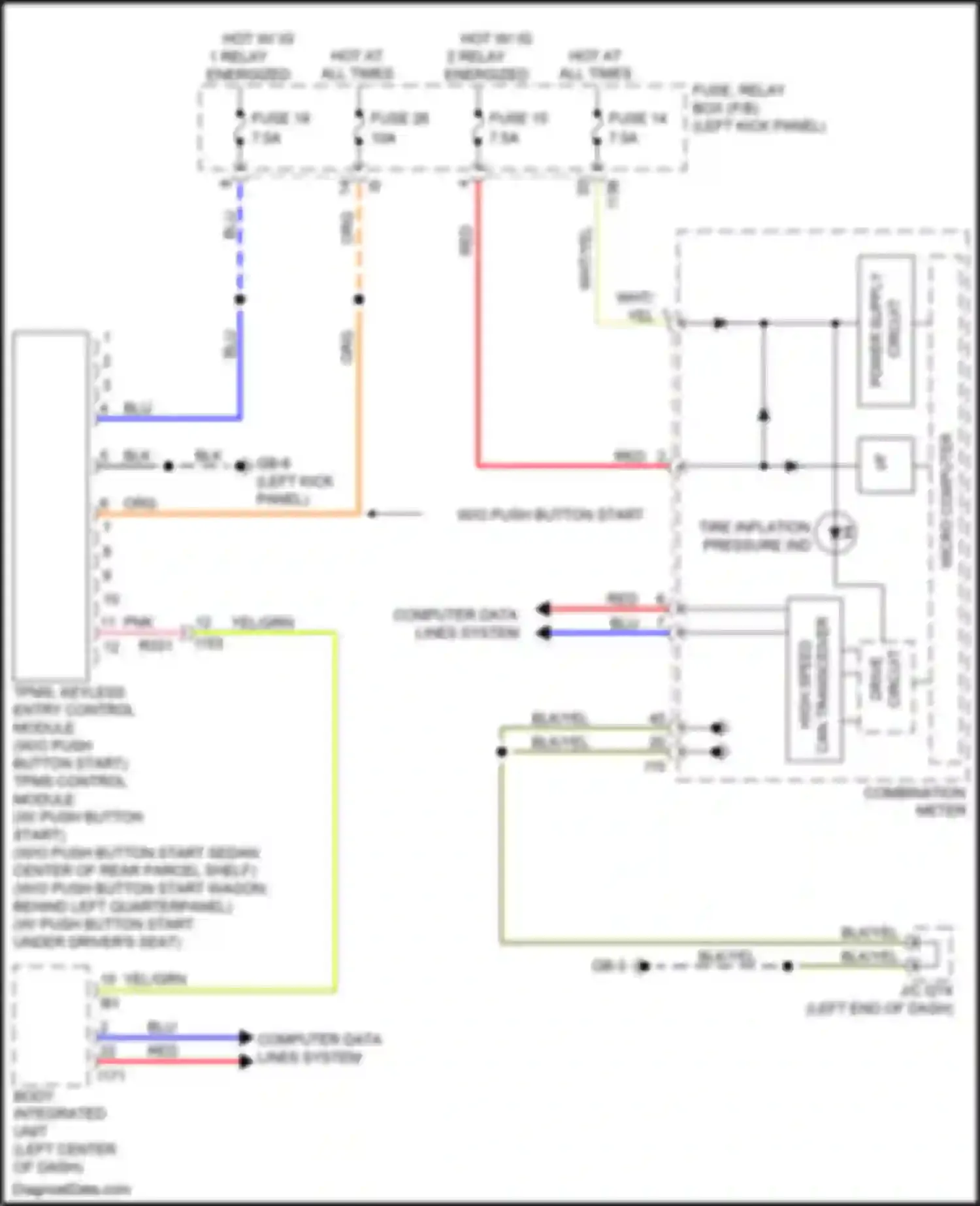 Legacy Subaru BN/BS (2014-2017): Tire pressure monitoring circuit