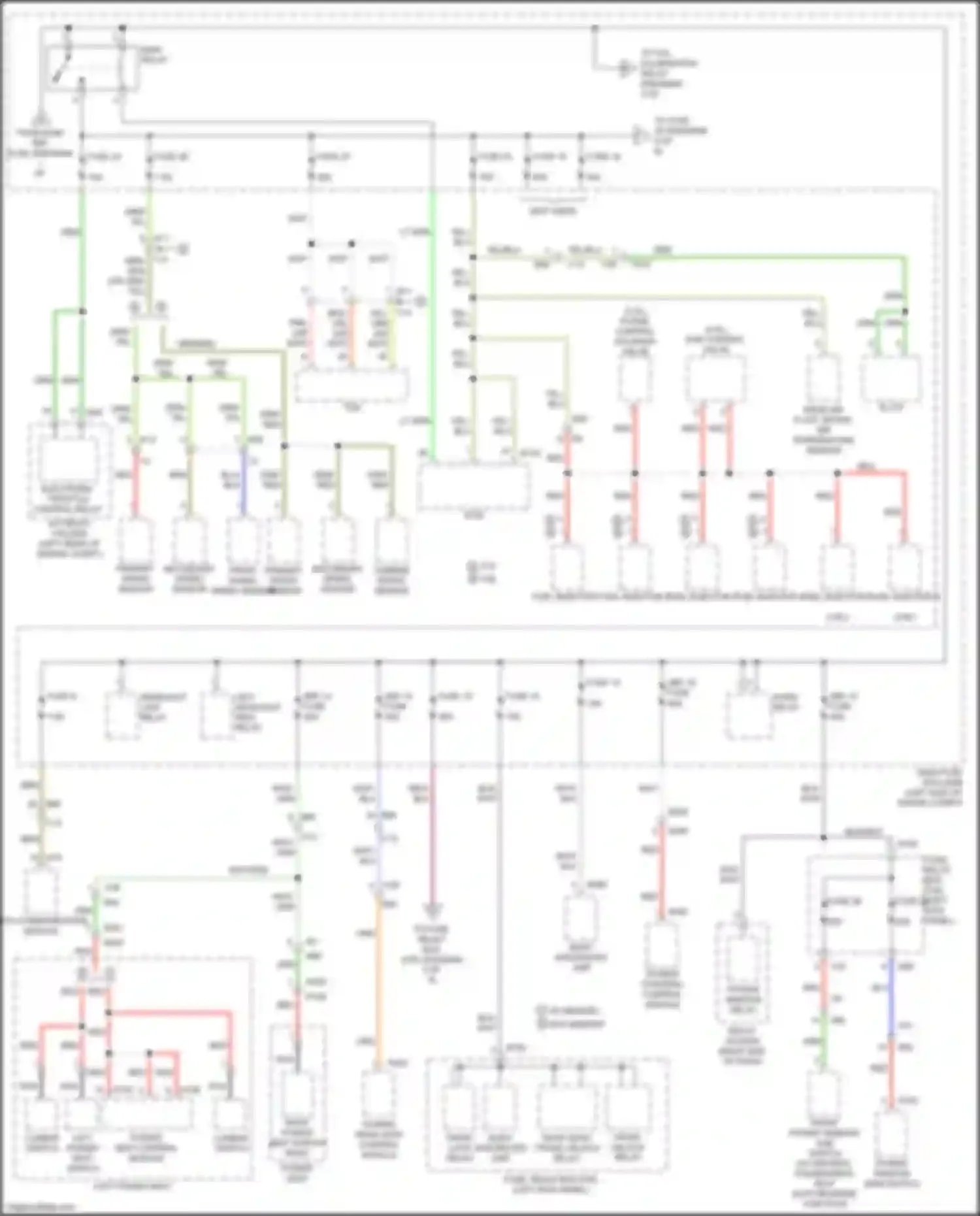 Wiring diagram front power window sub switch for Subaru Legacy BN/BS (2014-2017) (2 of 4)