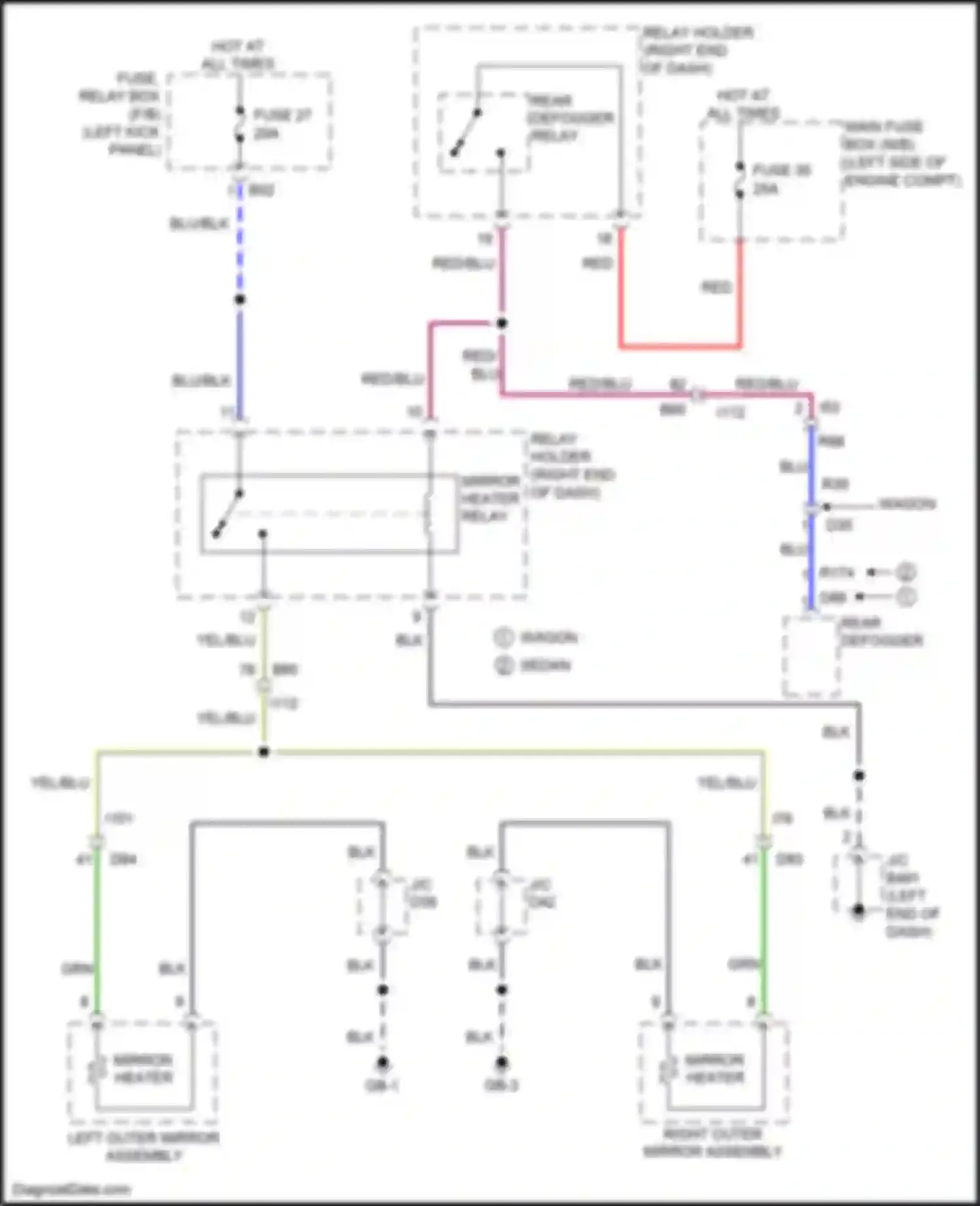 Wiring diagram fuse 27 for Subaru Legacy BN/BS (2014-2017) (3 of 6)