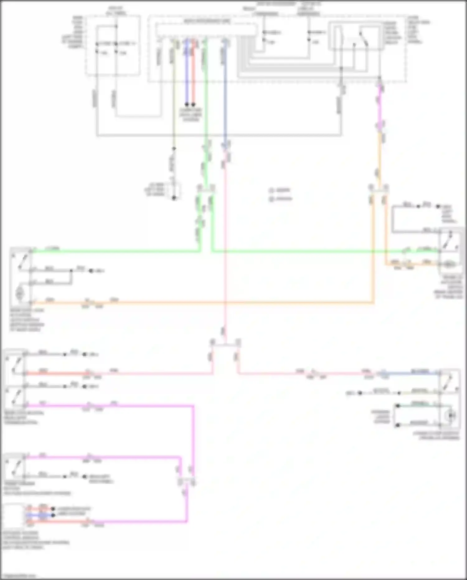 Wiring diagram trunk lid actuator, switch for Subaru Legacy BN/BS (2014-2017) (1 of 1)