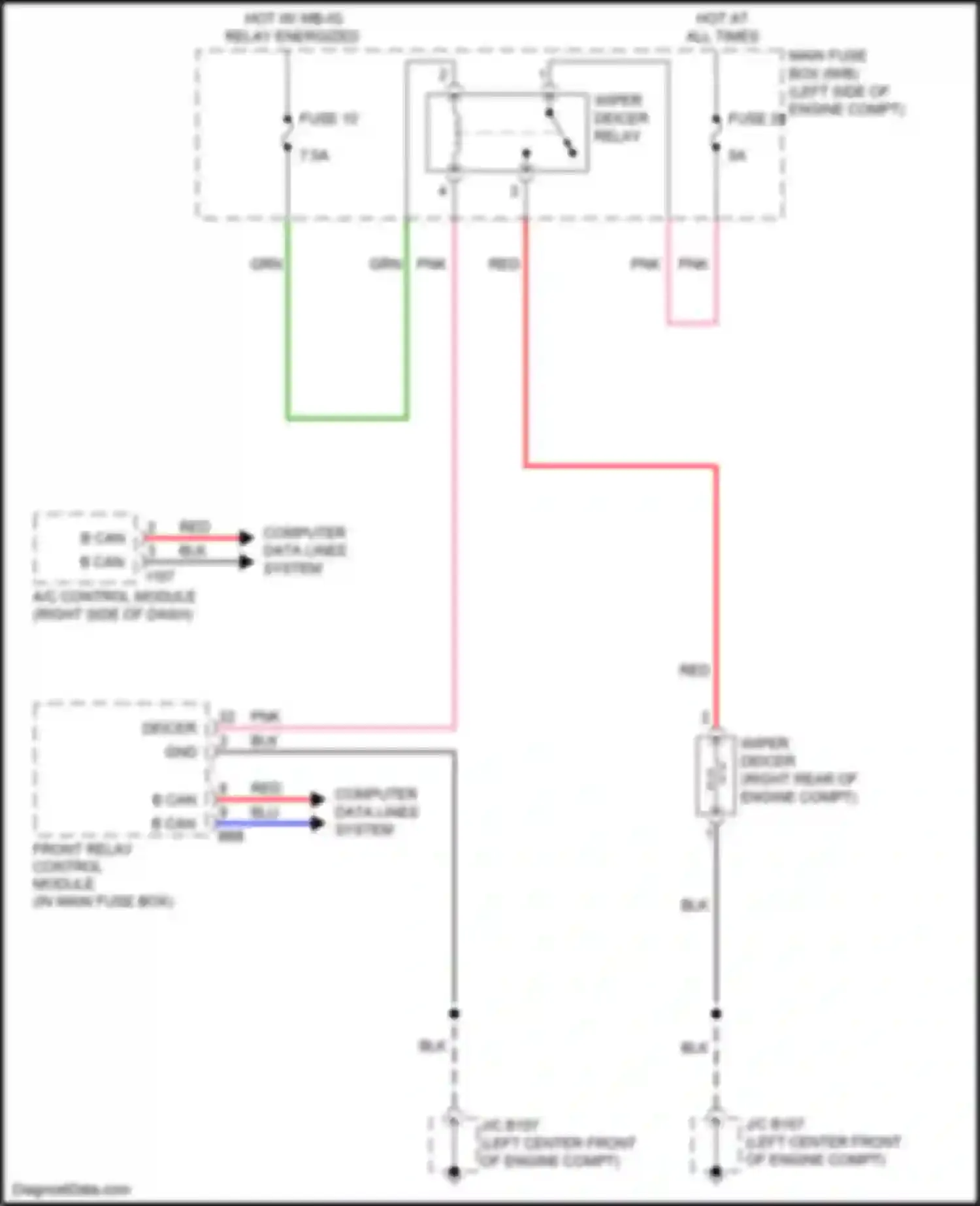 Legacy Subaru BW (2019-2024): Wiper deicer circuit