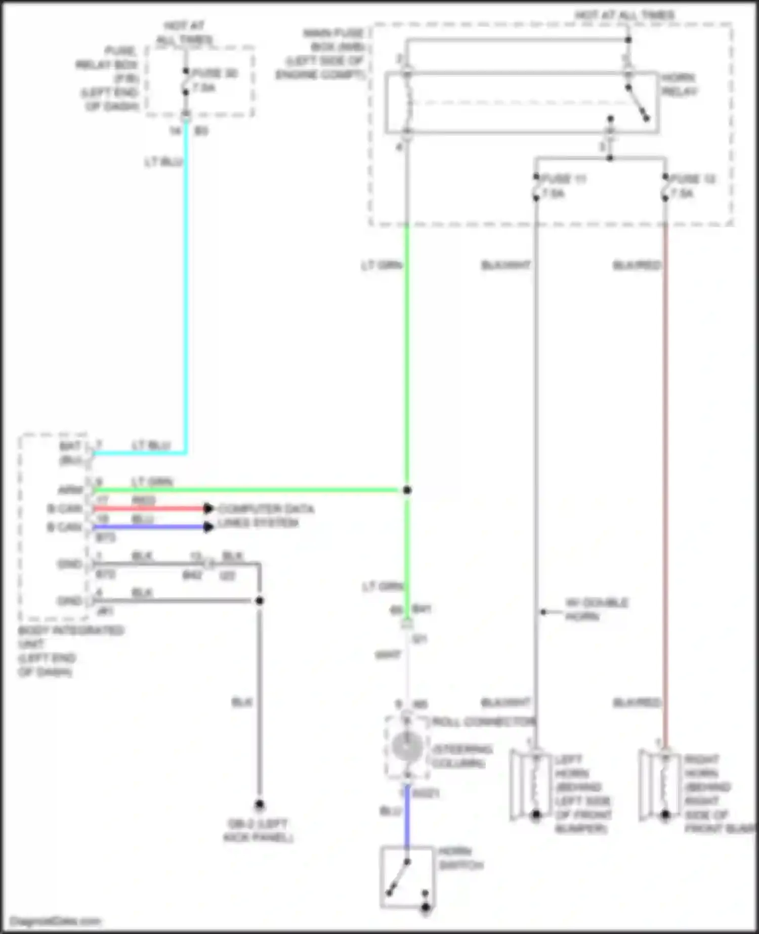 Legacy Subaru BW (2019-2024): Horn circuit