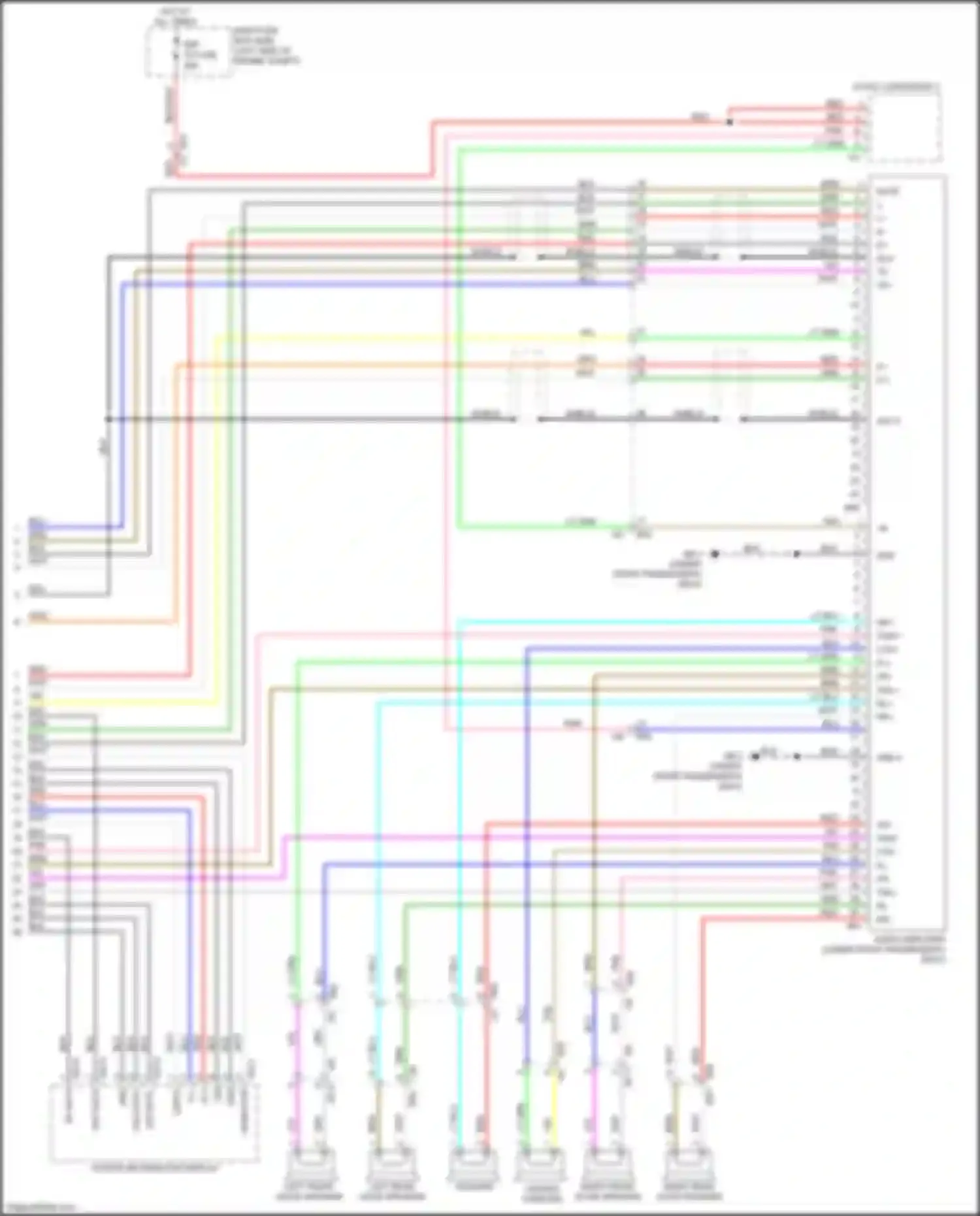 Wiring diagram left rear door speaker for Subaru Legacy BW (2019-2024) (1 of 6)