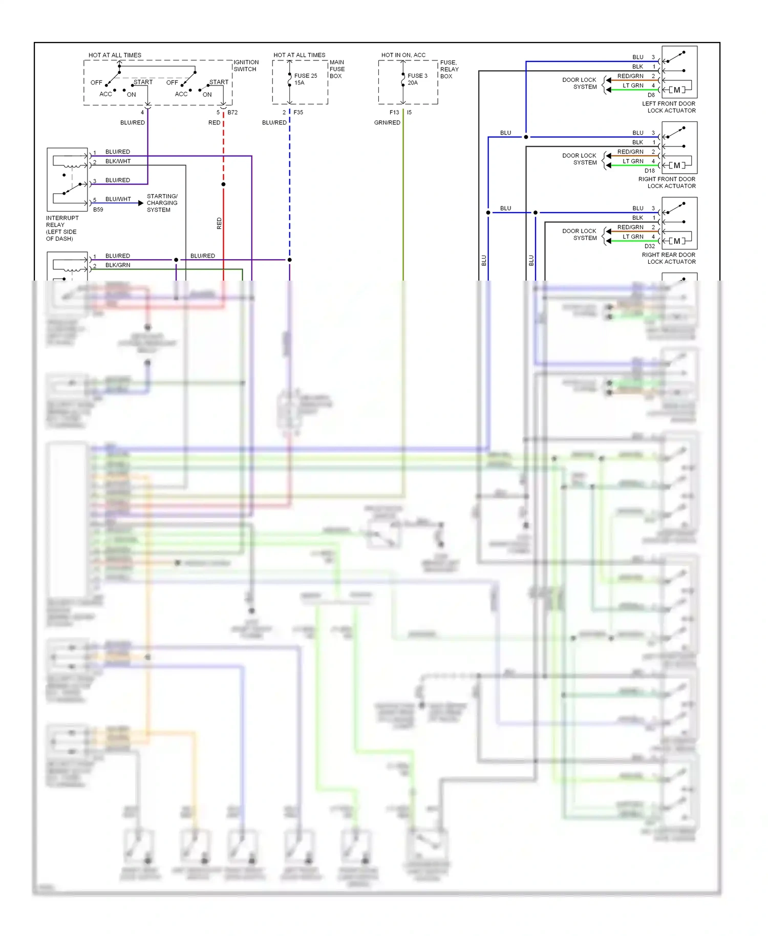Wiring diagram blu/org for Subaru Outback BG (1994-1999) (3 of 9)