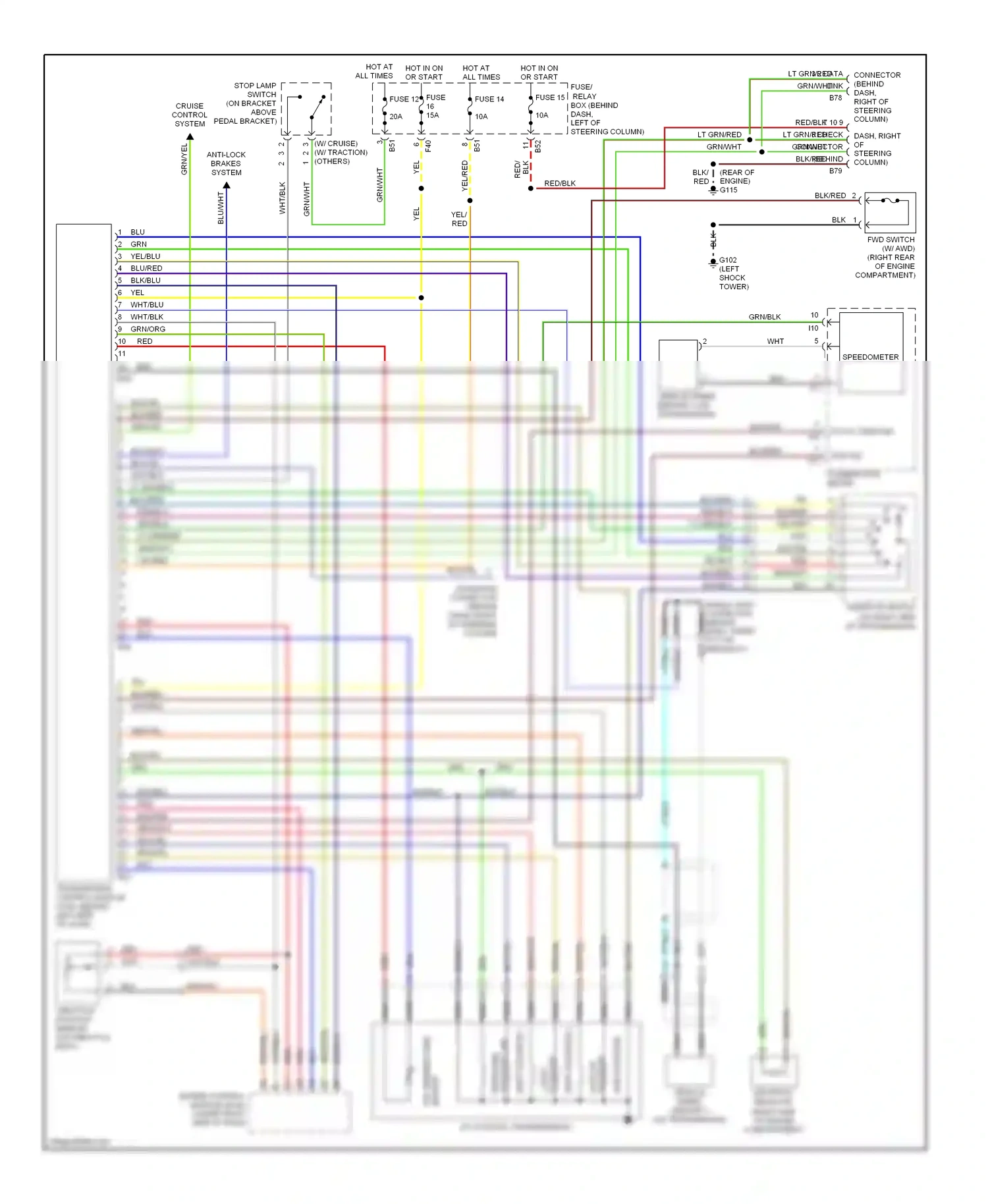 Subaru Outback BG (1994-1999) blu/red wiring diagram  (12 of 22)