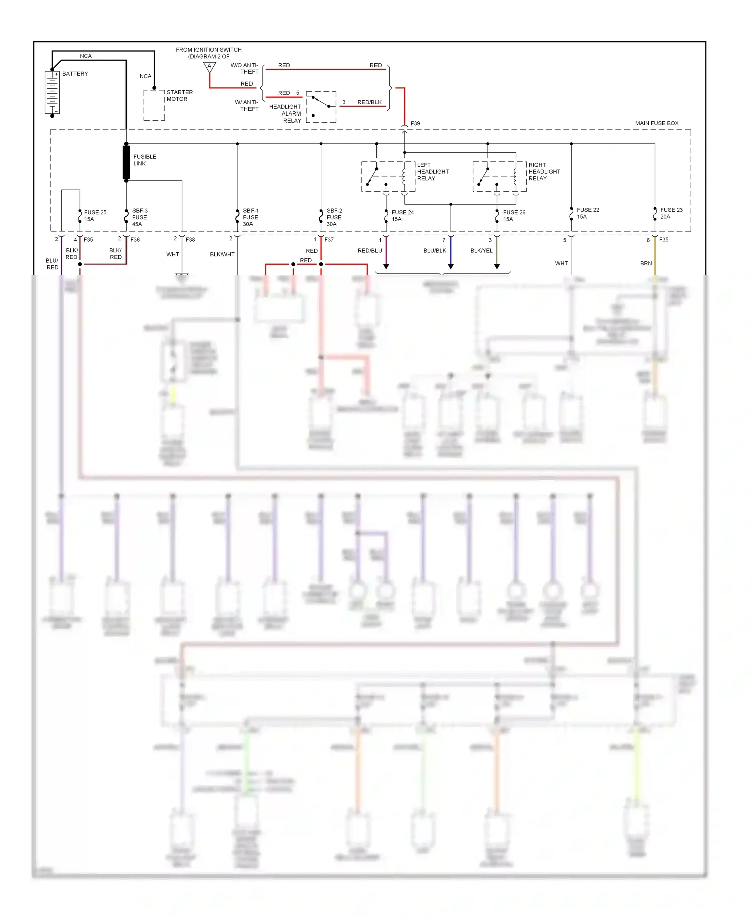 Subaru Outback BG (1994-1999) left right wiring diagram  (1 of 1)