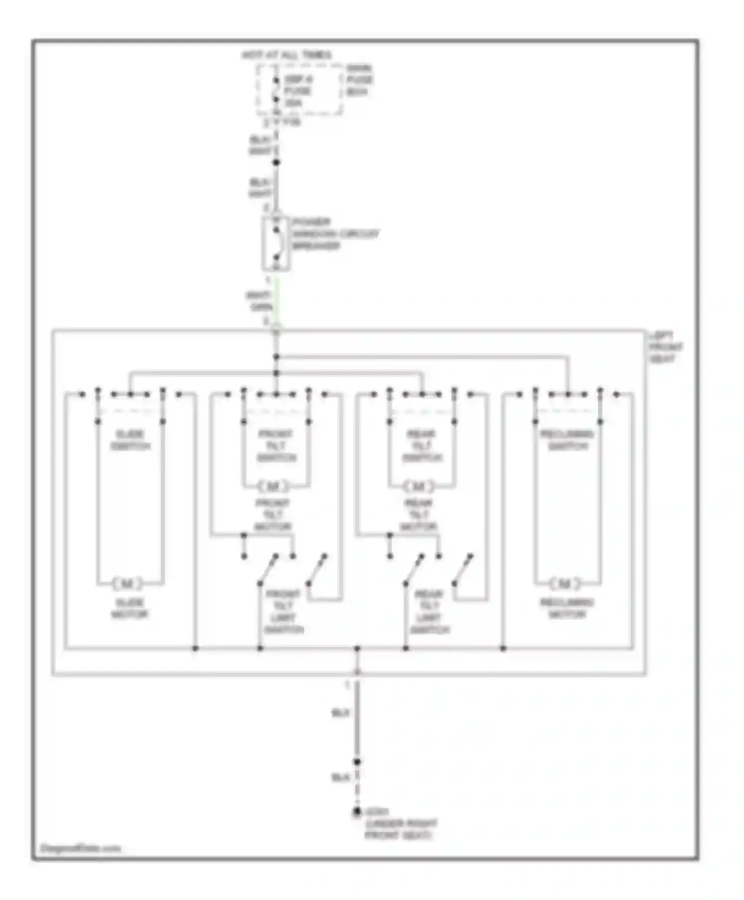 Outback Subaru BH (1999-2003): Power seat circuit