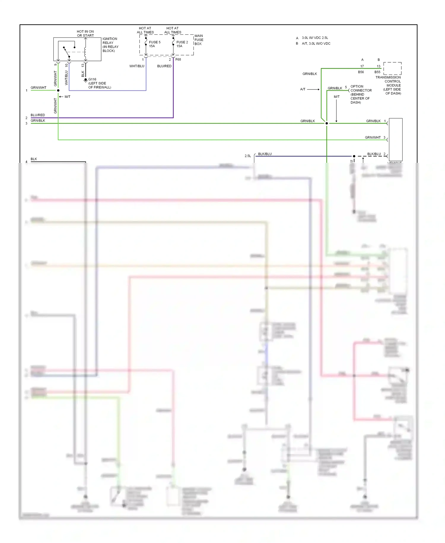 Subaru Outback BH (1999-2003) grn/org wiring diagram  (5 of 8)