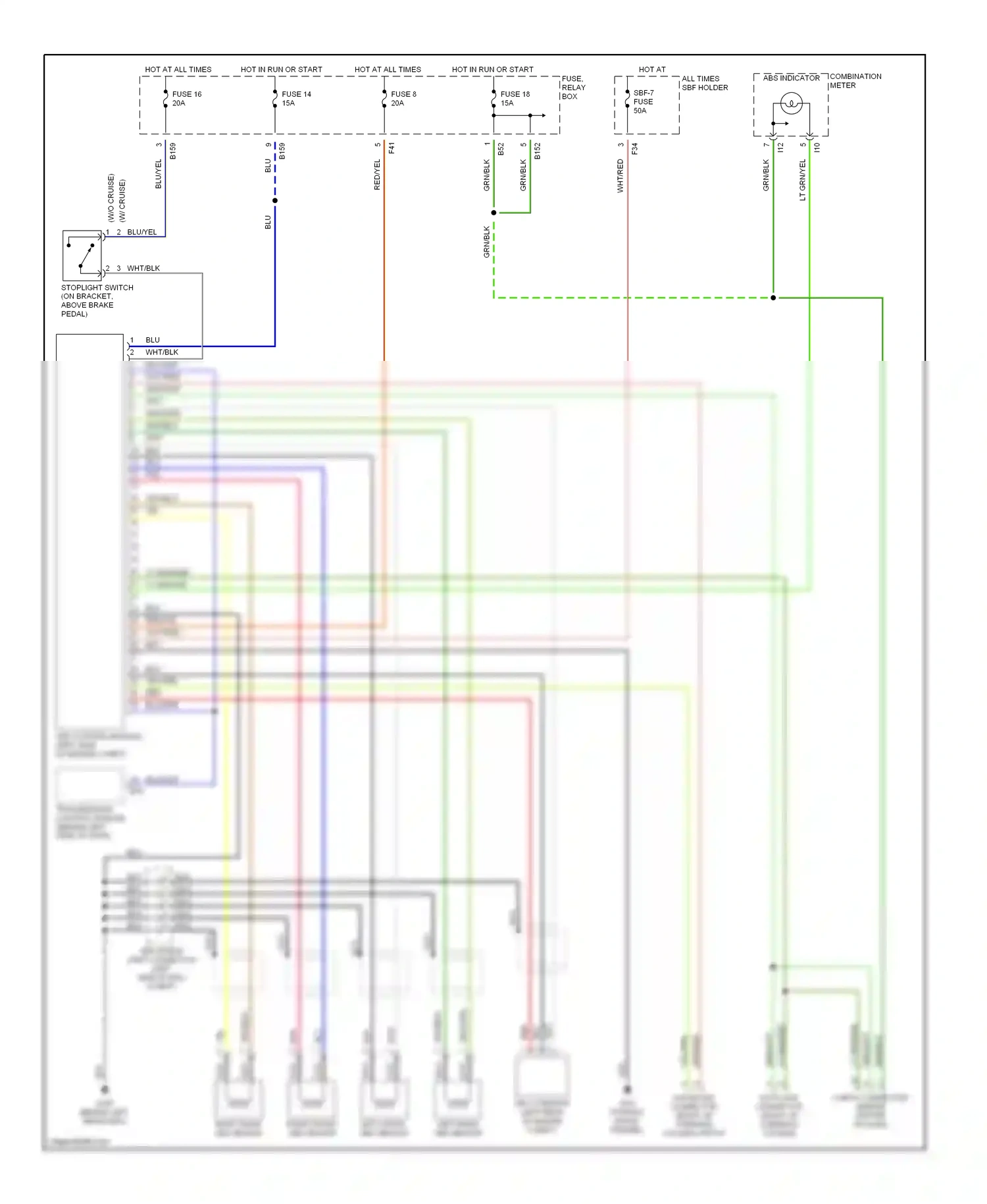 Wiring diagram lt grn/red for Subaru Outback BH (1999-2003) (1 of 25)
