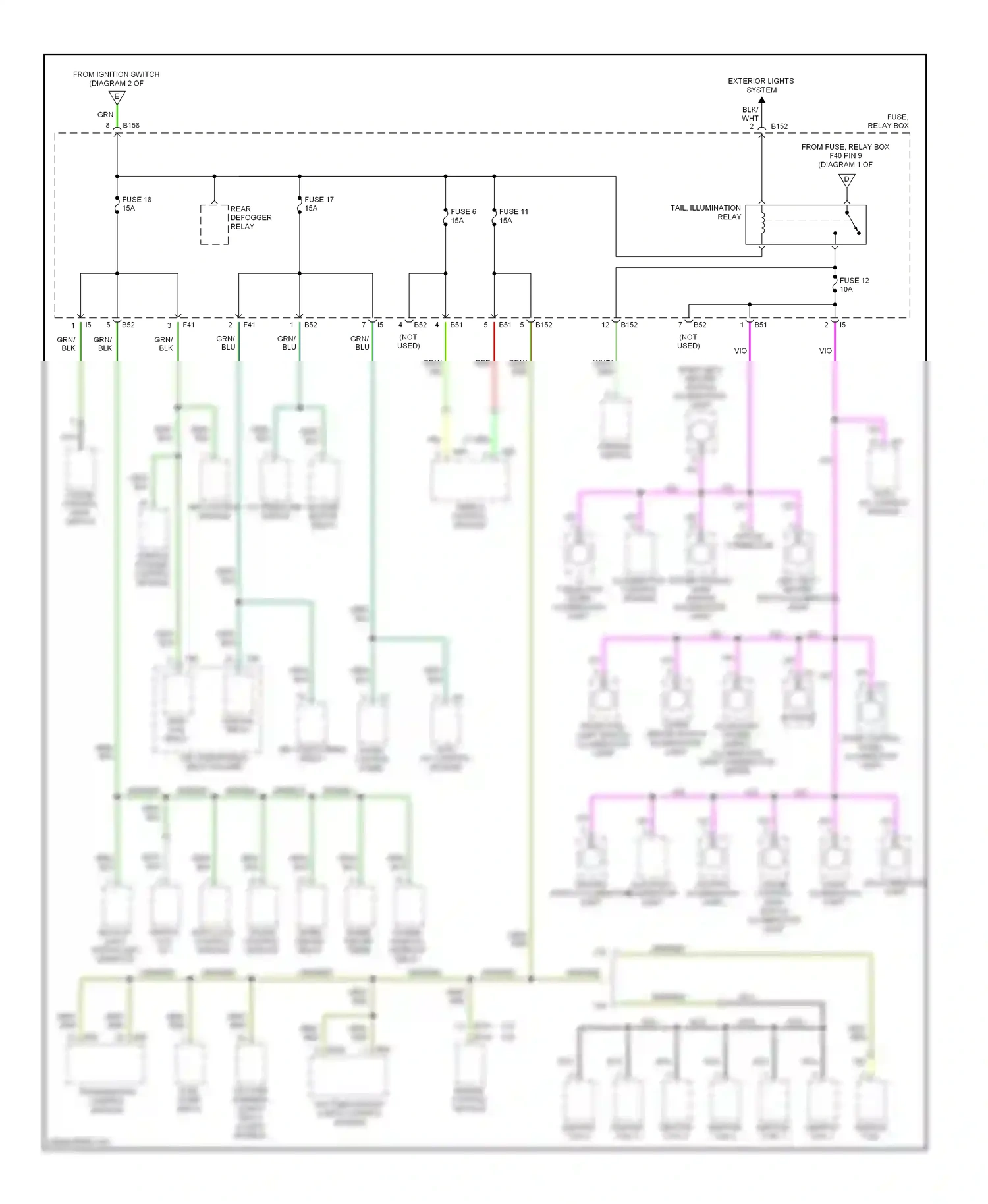 Subaru Outback BH (1999-2003) parking switch wiring diagram  (2 of 2)