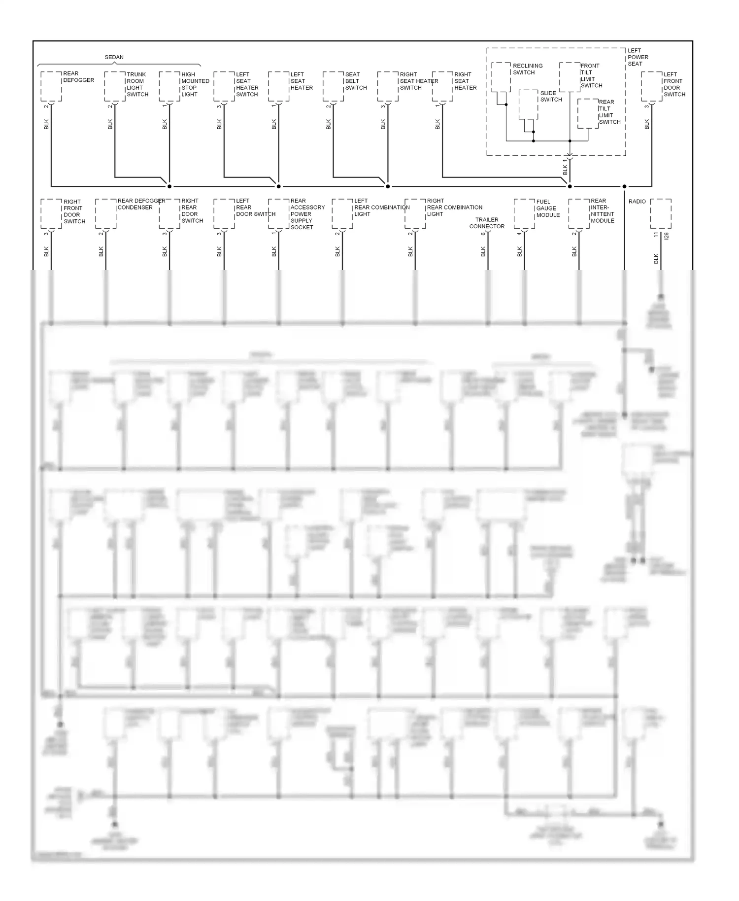 Subaru Outback BH (1999-2003) rear defogger wiring diagram  (2 of 2)