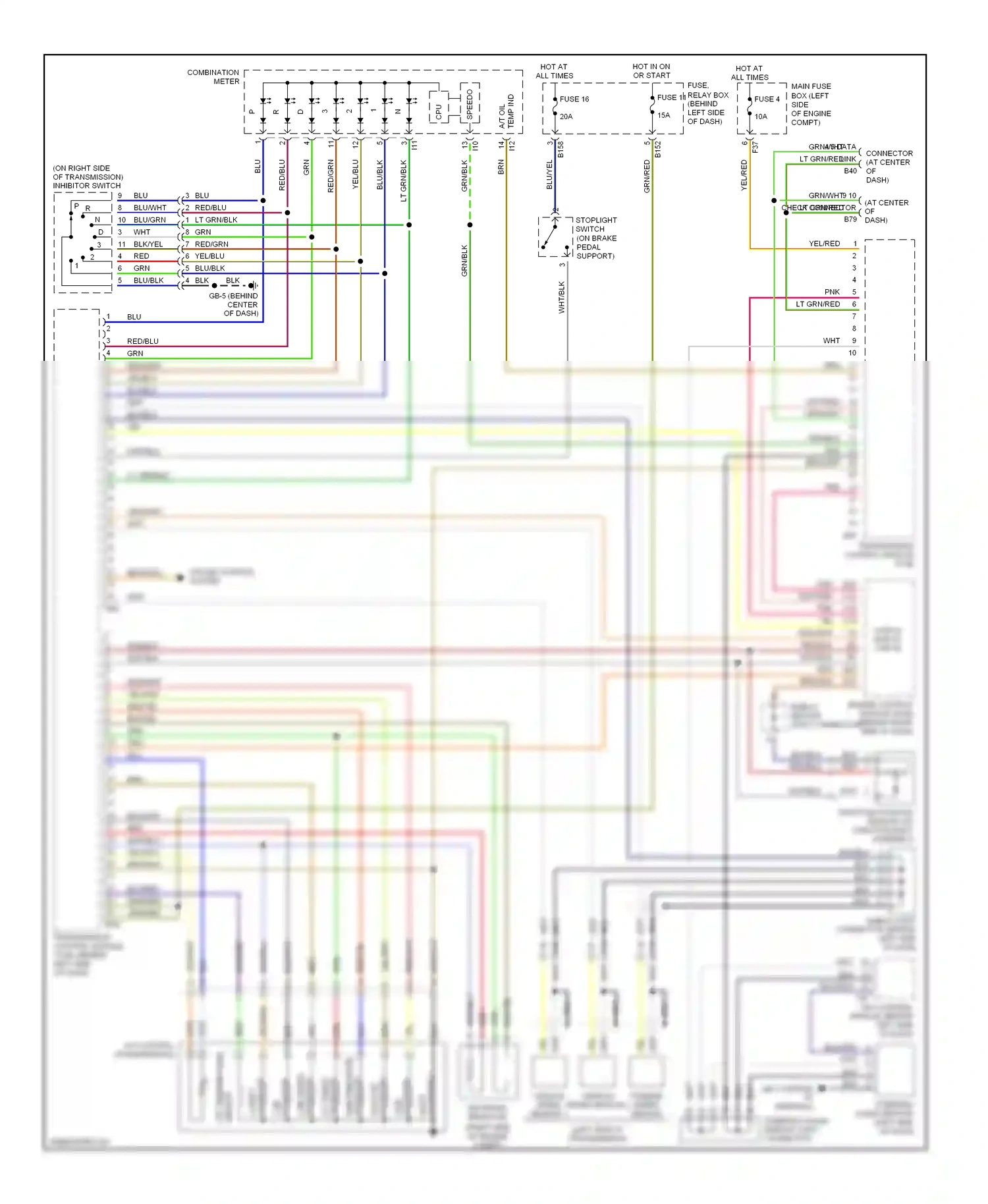 Subaru Outback BH (1999-2003) red/grn wiring diagram  (23 of 27)