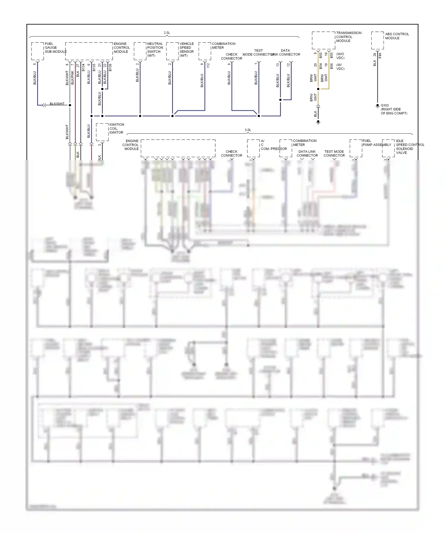 Subaru Outback BH (1999-2003) steering angle sensor (vdc) wiring diagram  (1 of 1)