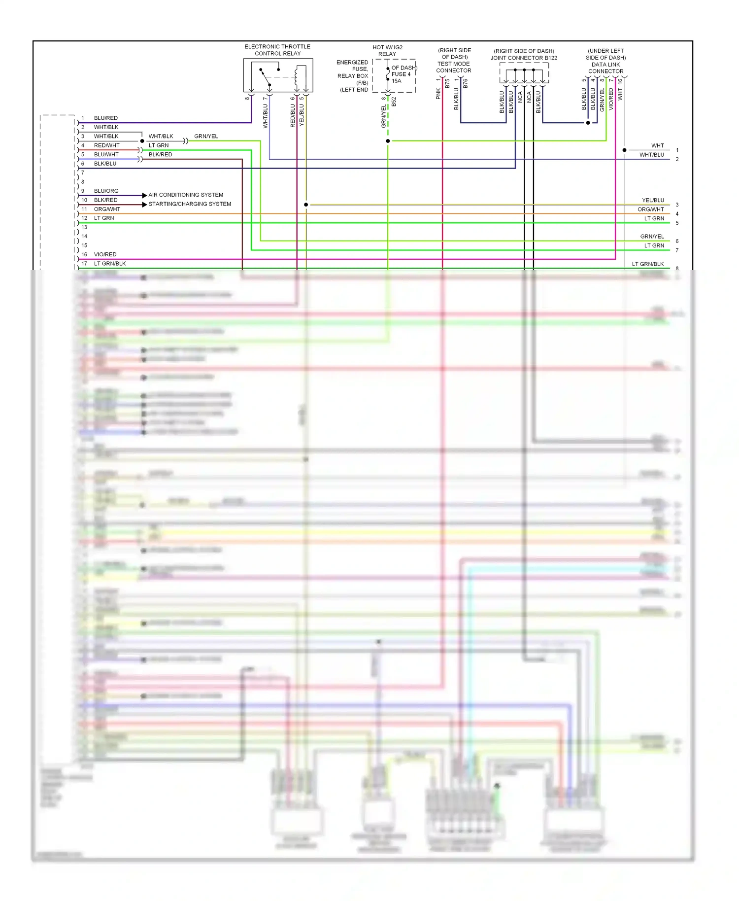 Wiring diagram air conditioning system starting/charging system for Subaru Outback BP facelift (2006-2009) (1 of 1)