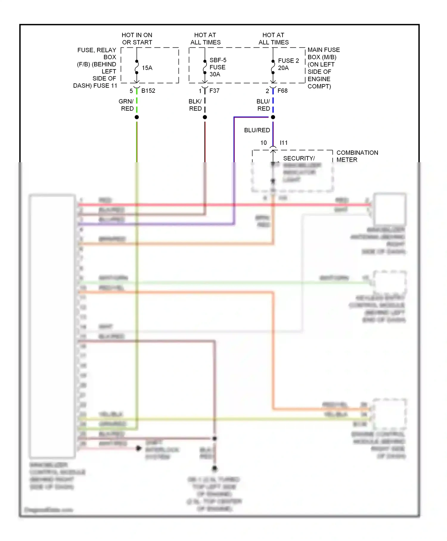 Wiring diagram blu/red for Subaru Outback BP facelift (2006-2009) (10 of 58)