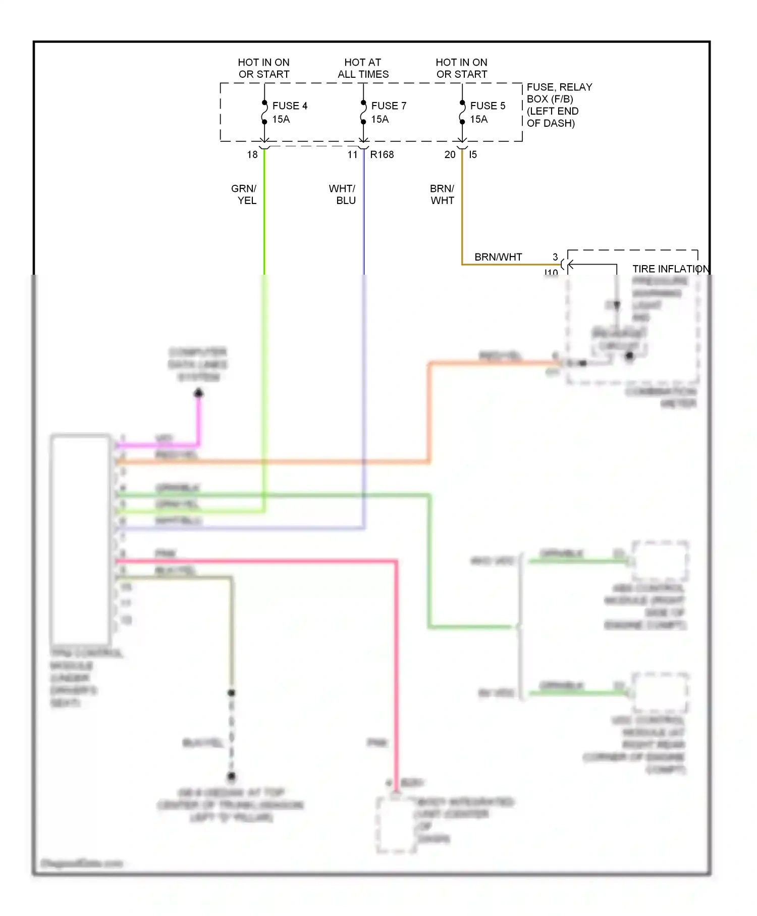 Wiring diagram combination meter for Subaru Outback BP facelift (2006-2009) (34 of 36)