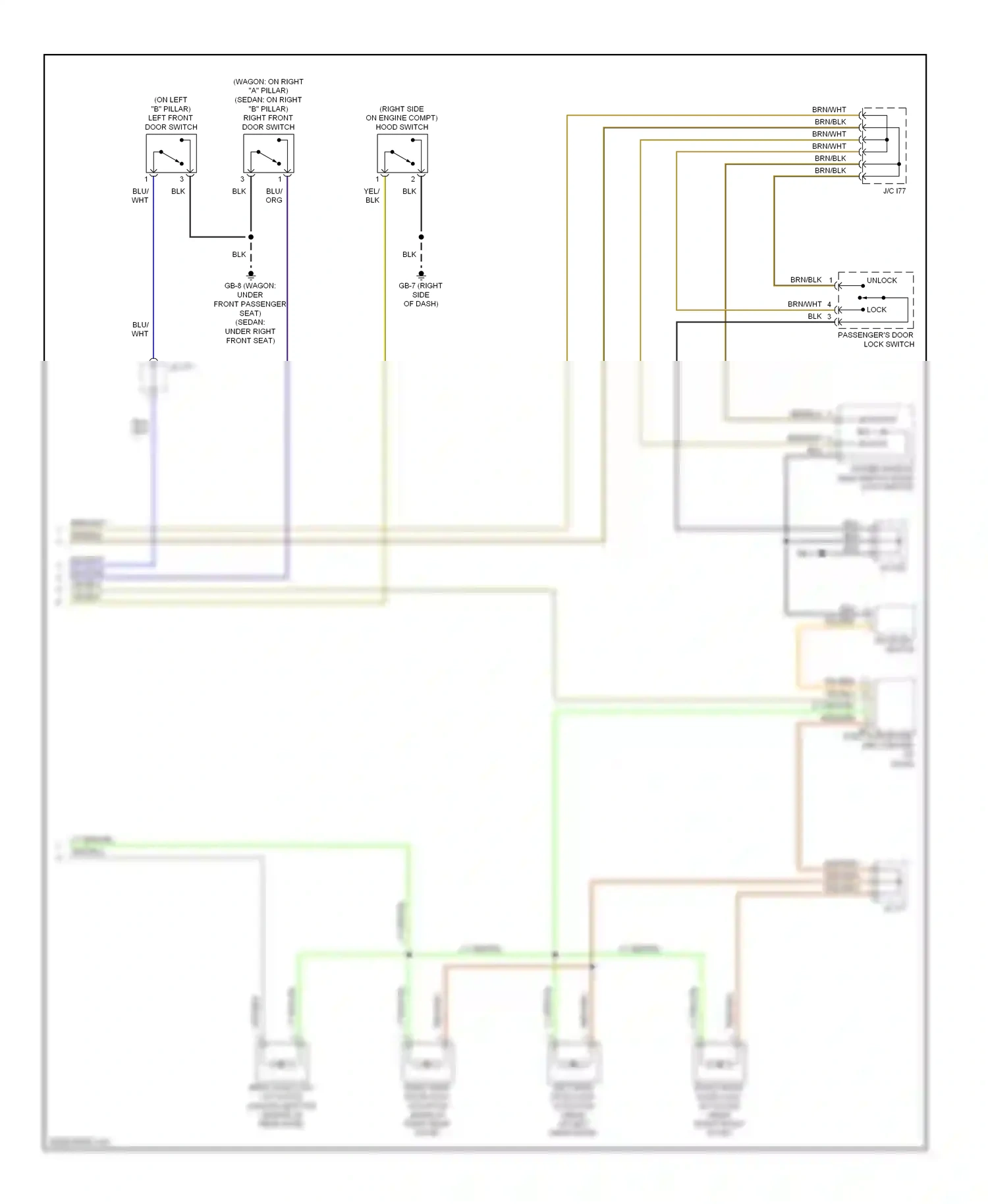 Wiring diagram door key switch for Subaru Outback BP facelift (2006-2009) (3 of 3)