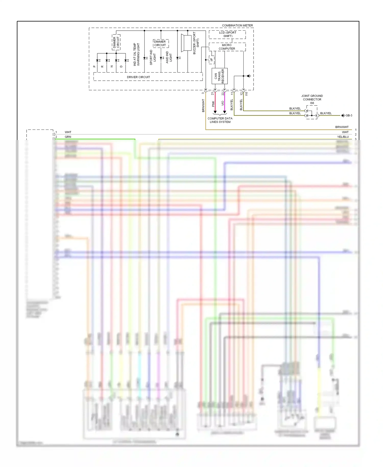 Wiring diagram driver circuit for Subaru Outback BP facelift (2006-2009) (4 of 5)