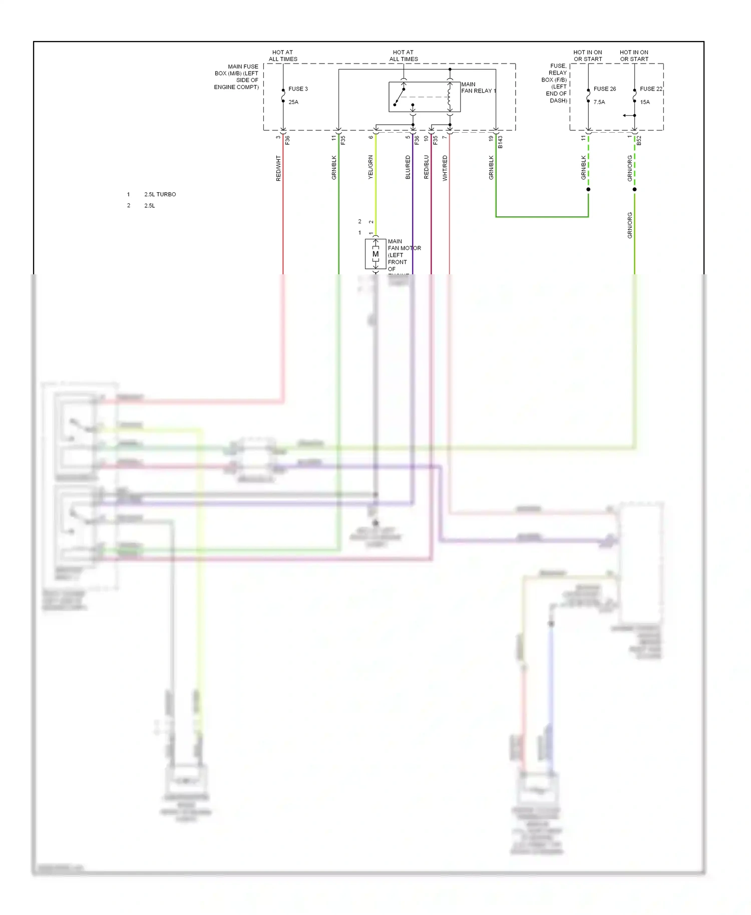 Wiring diagram fuse 26 for Subaru Outback BP facelift (2006-2009) (2 of 7)