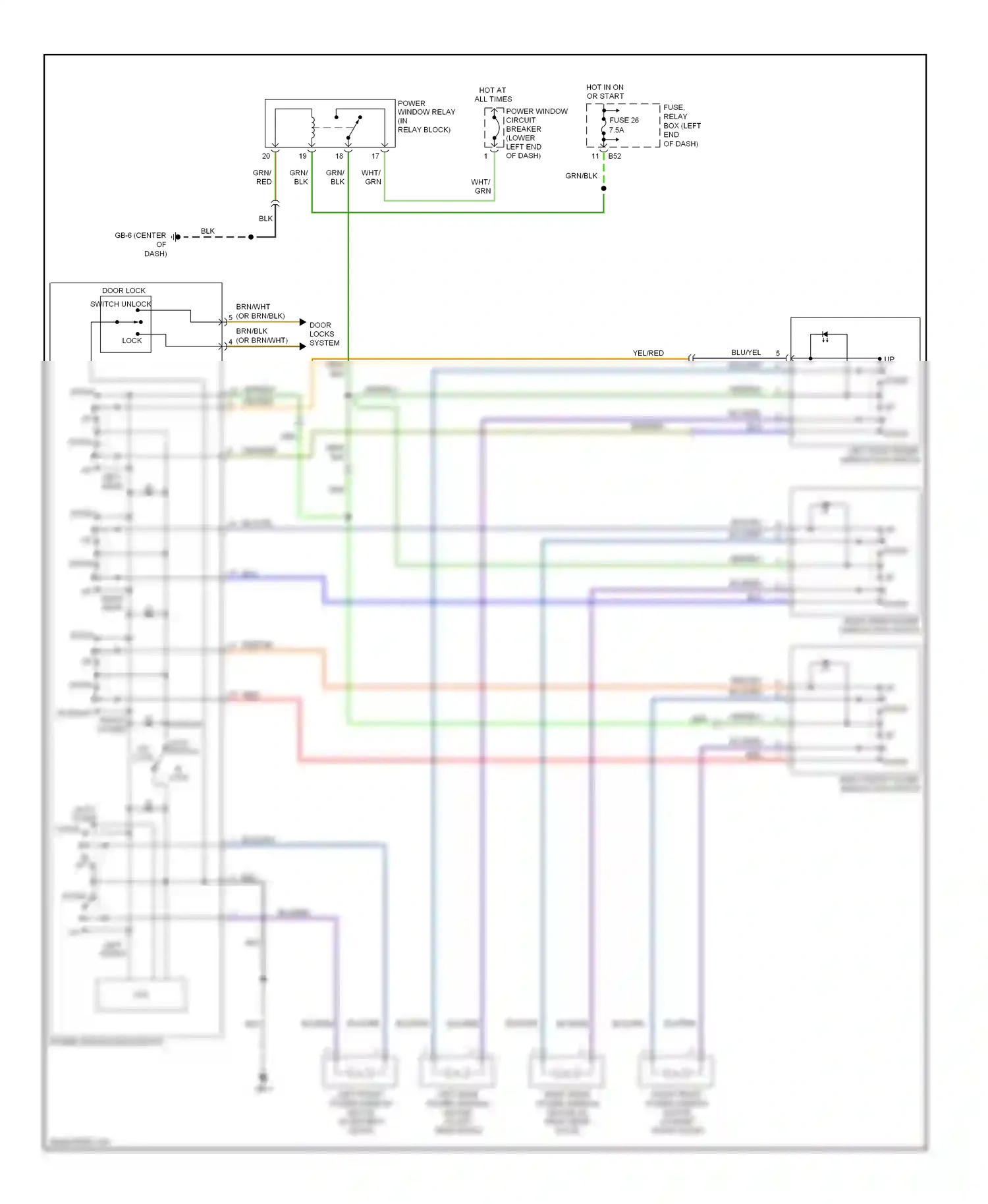 Wiring diagram fuse, relay box (left end for Subaru Outback BP facelift (2006-2009) (1 of 1)