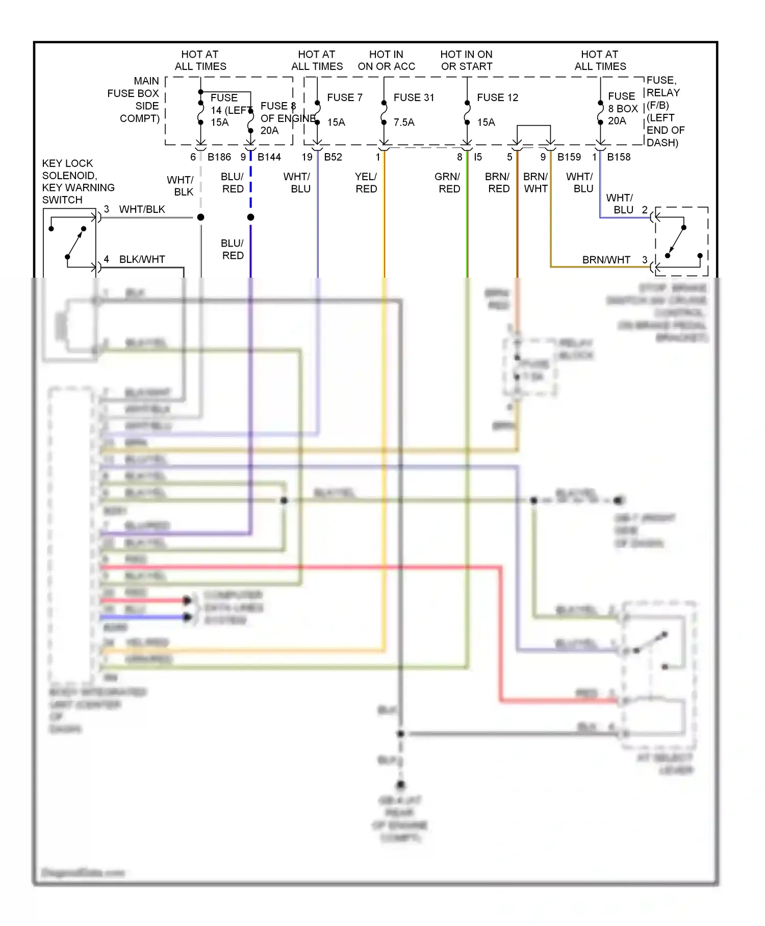 Wiring diagram grn/red for Subaru Outback BP facelift (2006-2009) (28 of 48)