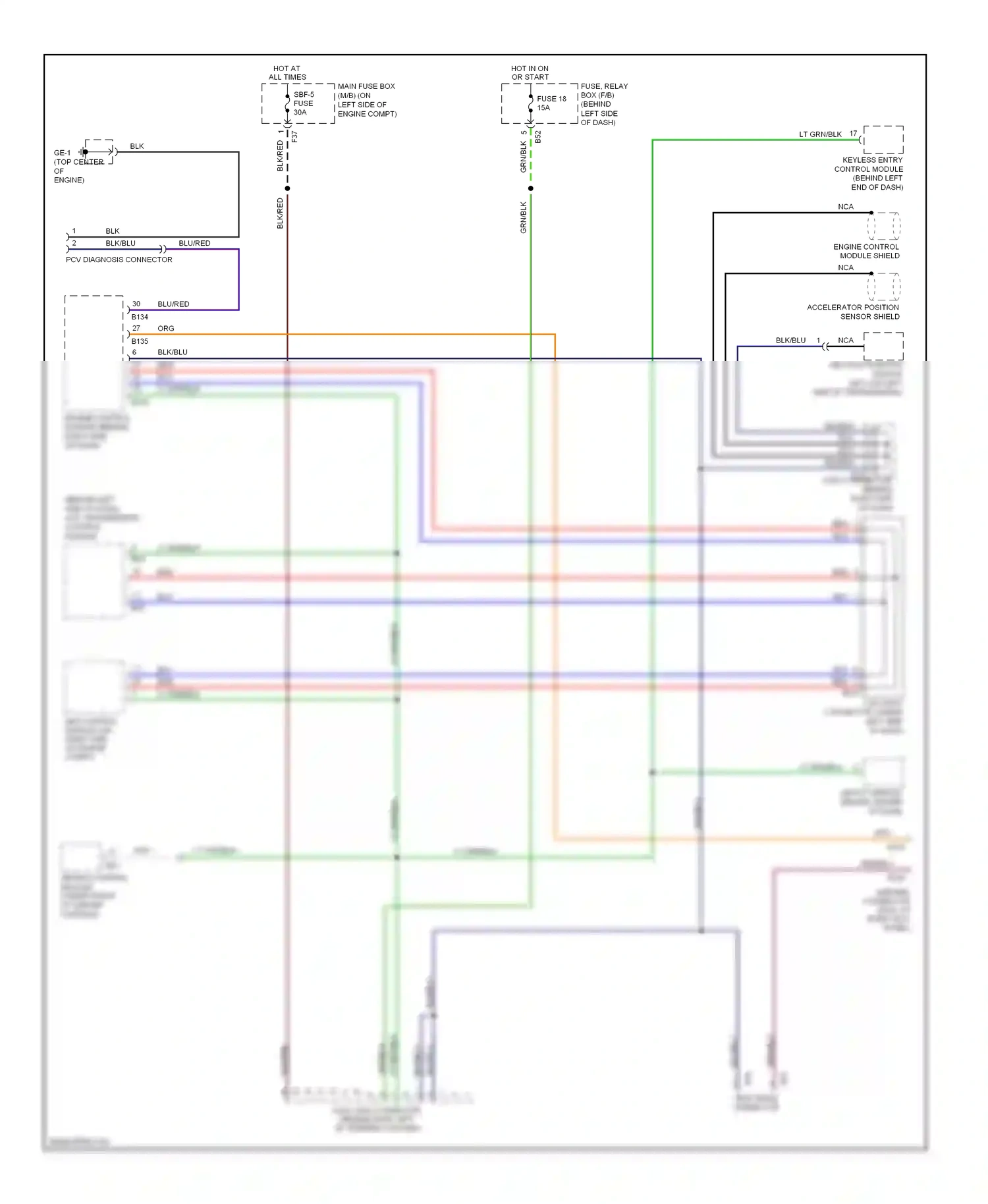 Wiring diagram keyless entry control module for Subaru Outback BP facelift (2006-2009) (1 of 4)