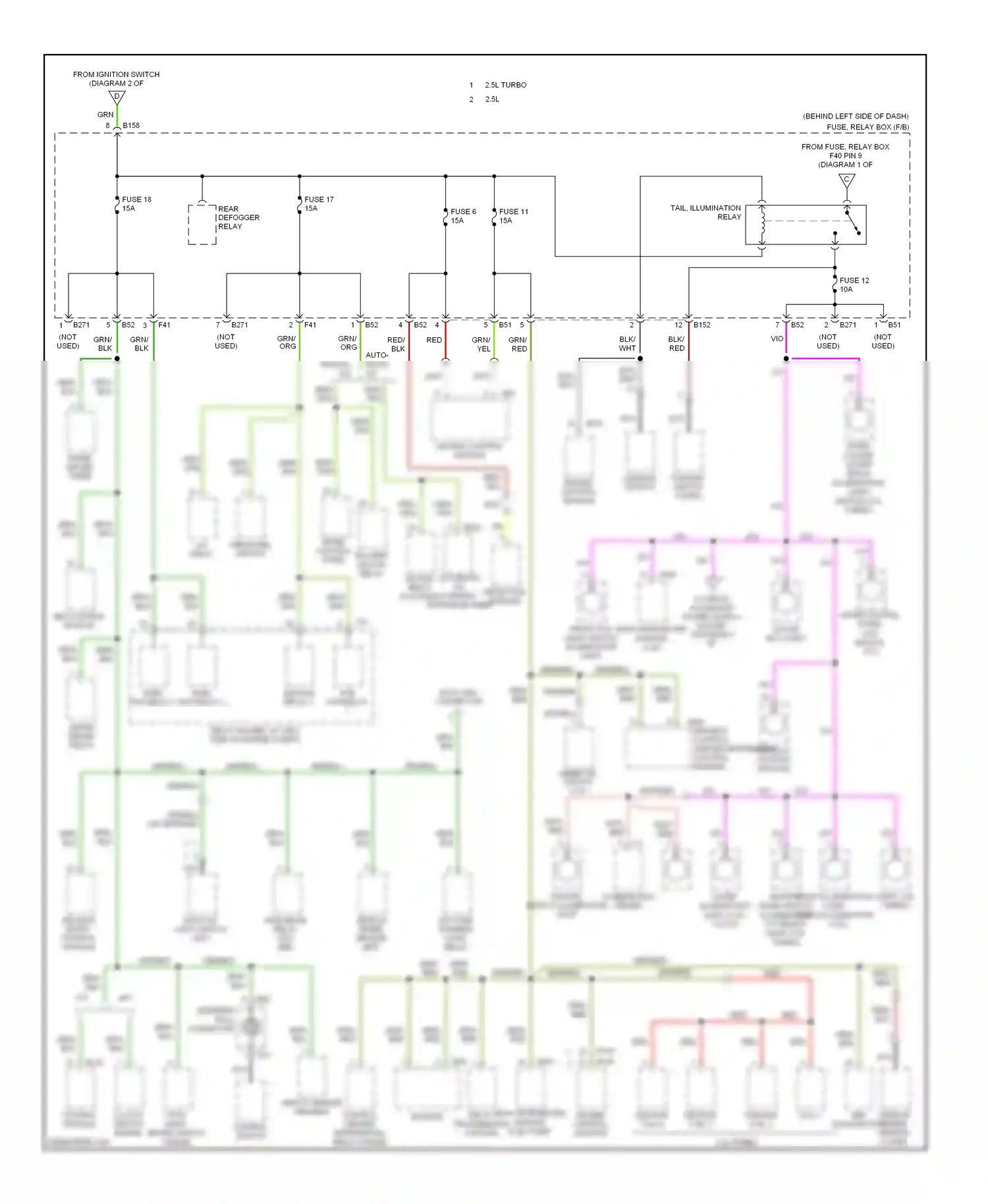 Wiring diagram lighting switch for Subaru Outback BP facelift (2006-2009) (3 of 4)