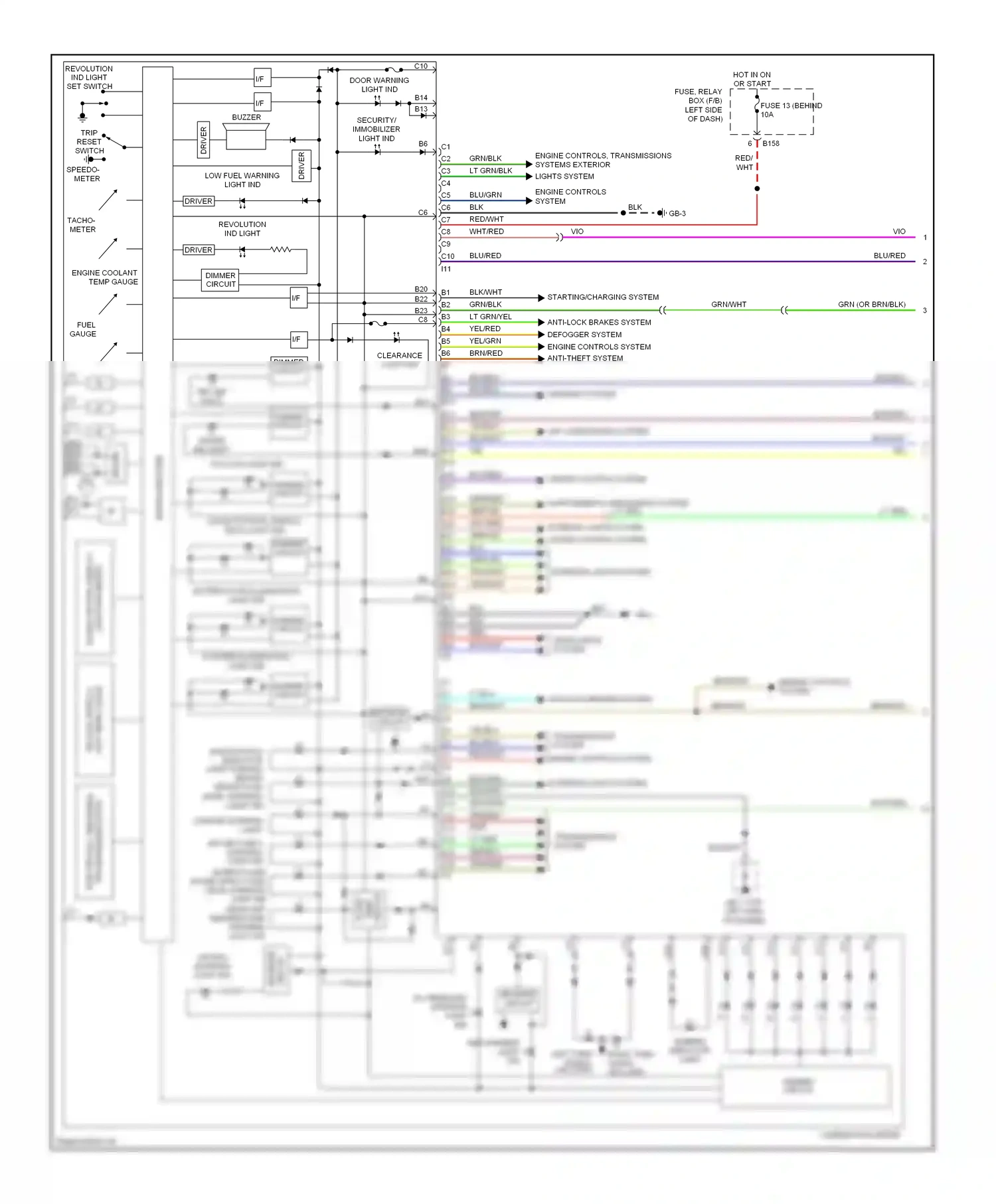 Subaru Outback BP facelift (2006-2009) reverse wiring diagram  (2 of 2)