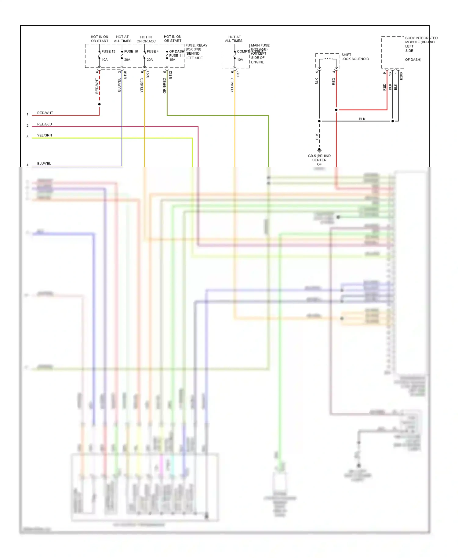 Wiring diagram shift lock solenoid for Subaru Outback BP facelift (2006-2009) (1 of 1)