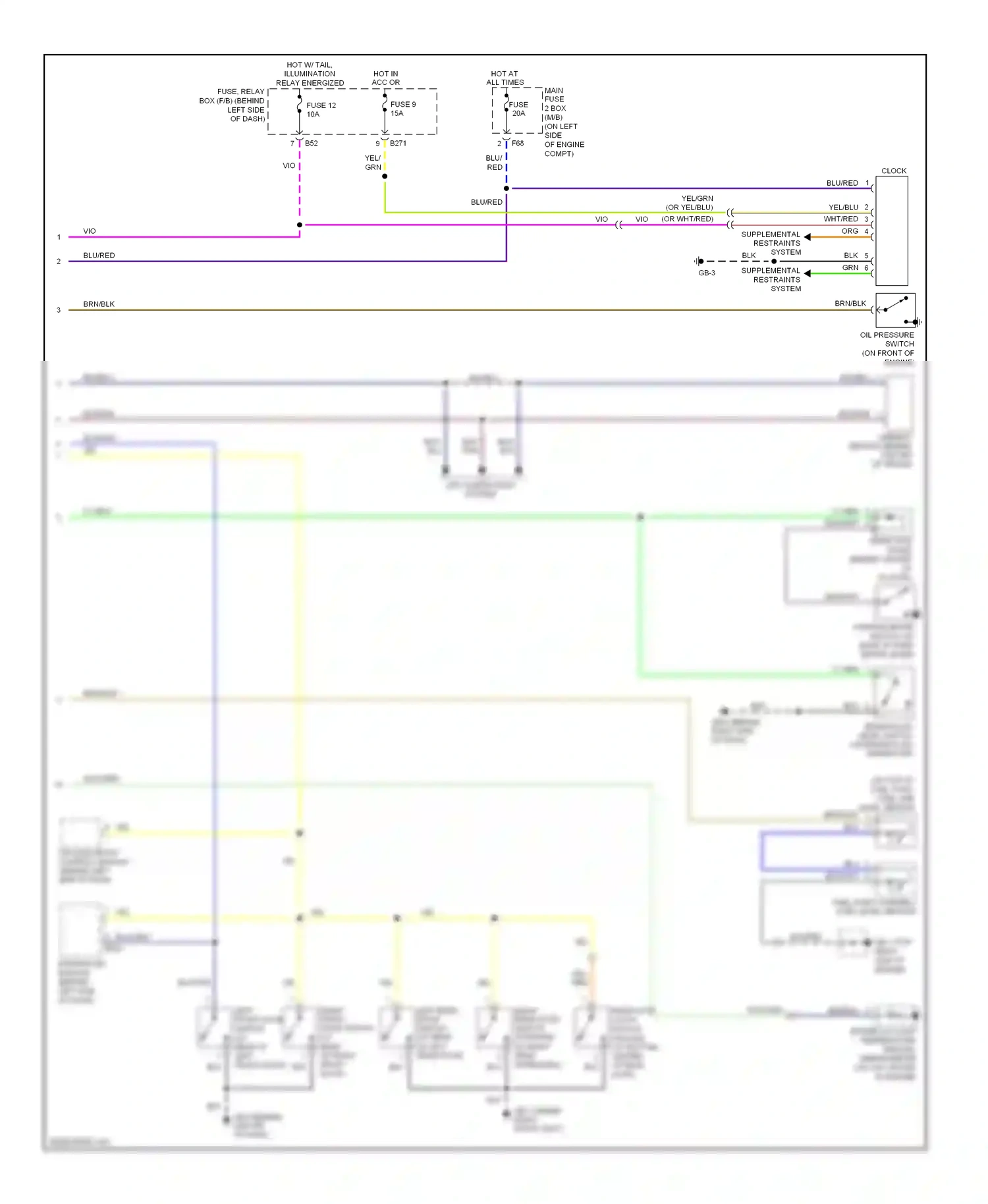 Wiring diagram supplemental restraints system for Subaru Outback BP facelift (2006-2009) (2 of 6)