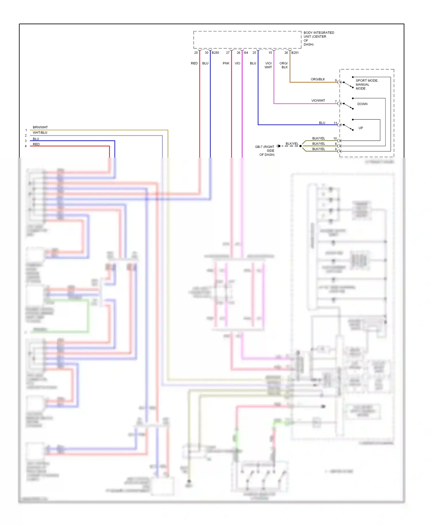 Wiring diagram w/o navigation for Subaru Outback BP facelift (2006-2009) (2 of 2)