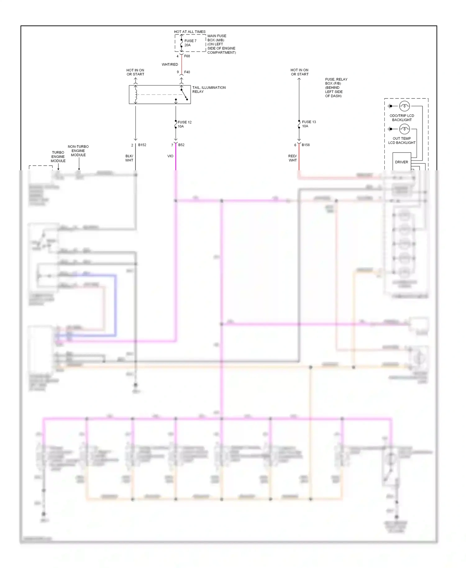 Subaru Outback BP (2003-2006) clock wiring diagram  (2 of 6)