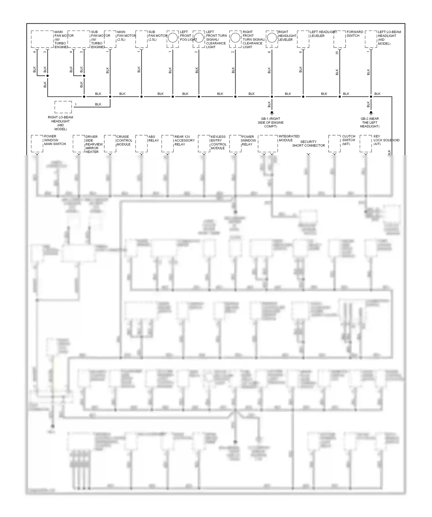 Wiring diagram daytime running light control module for Subaru Outback BP (2003-2006) (2 of 2)
