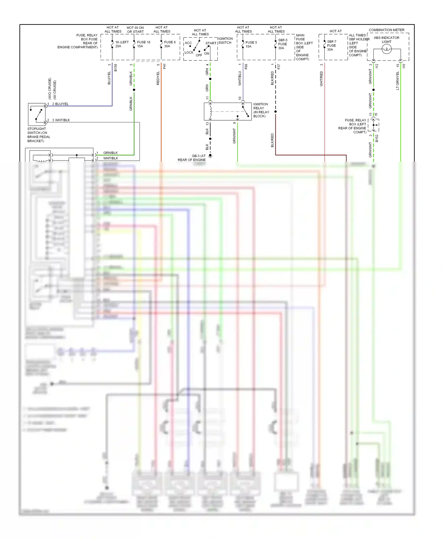 Subaru Outback BP (2003-2006) left front abs sensor (left front wheel) wiring diagram  (1 of 2)