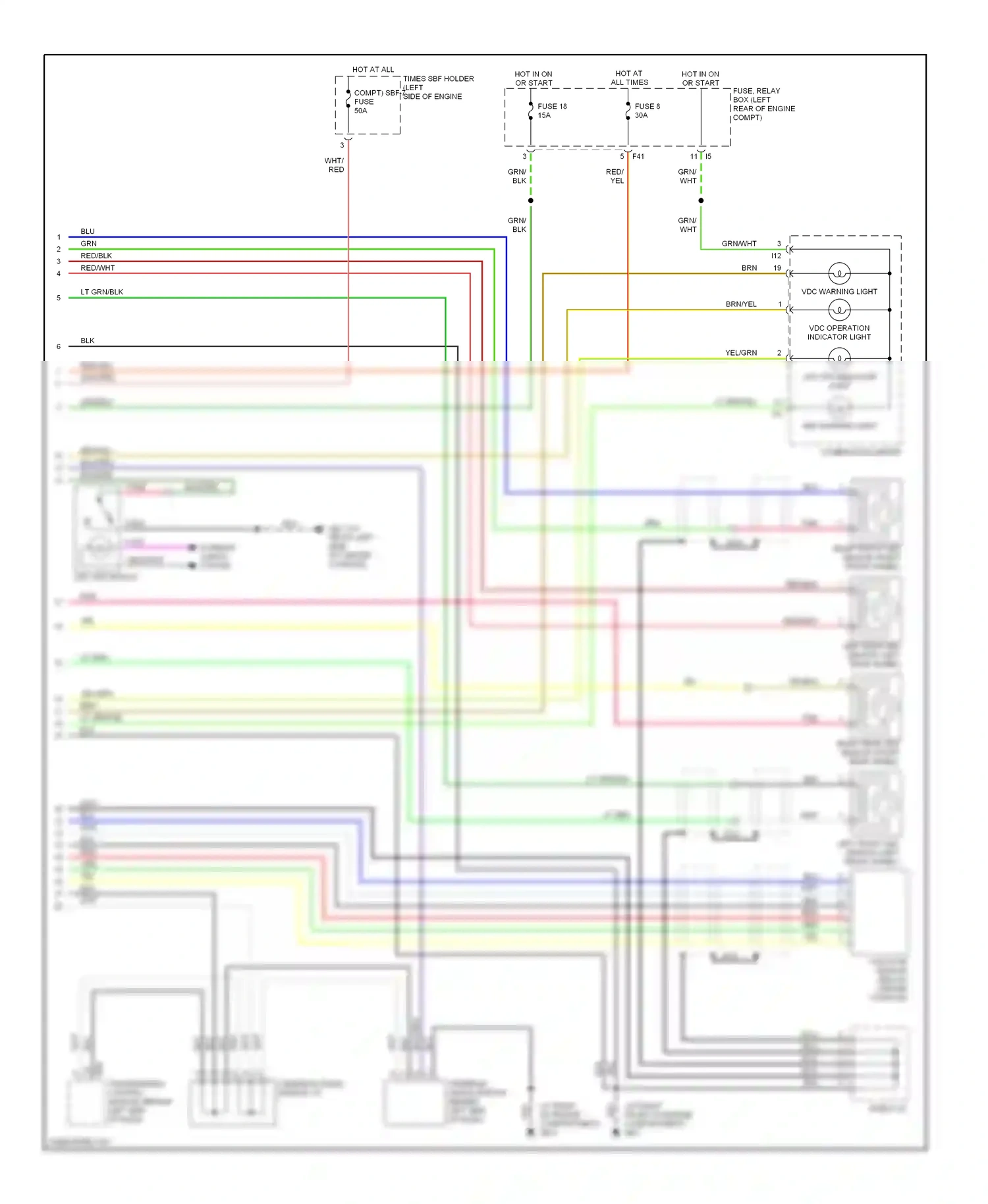 Subaru Outback BP (2003-2006) left front abs sensor (left front wheel) wiring diagram  (2 of 2)