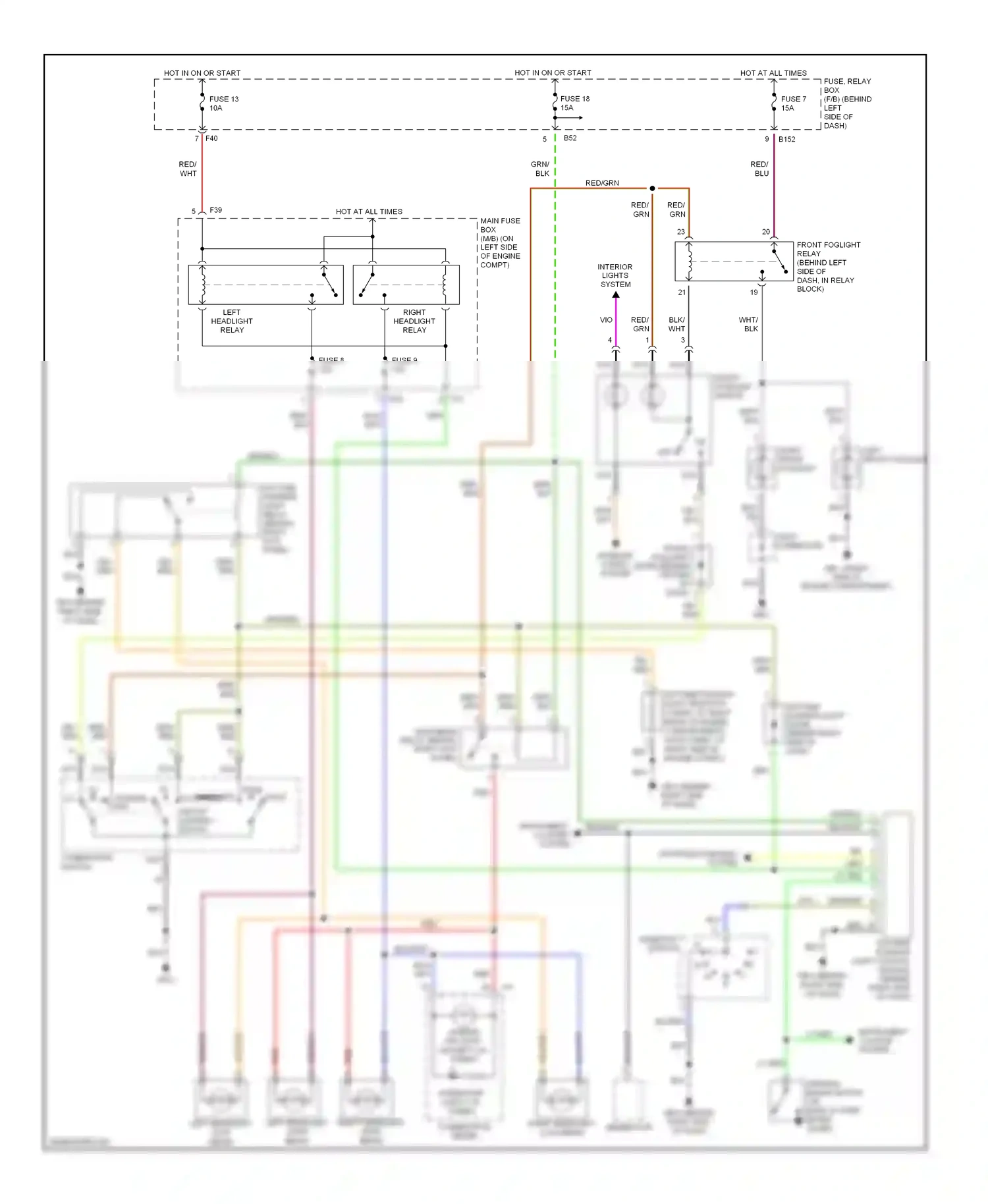 Wiring diagram left headlight relay for Subaru Outback BP (2003-2006) (3 of 4)