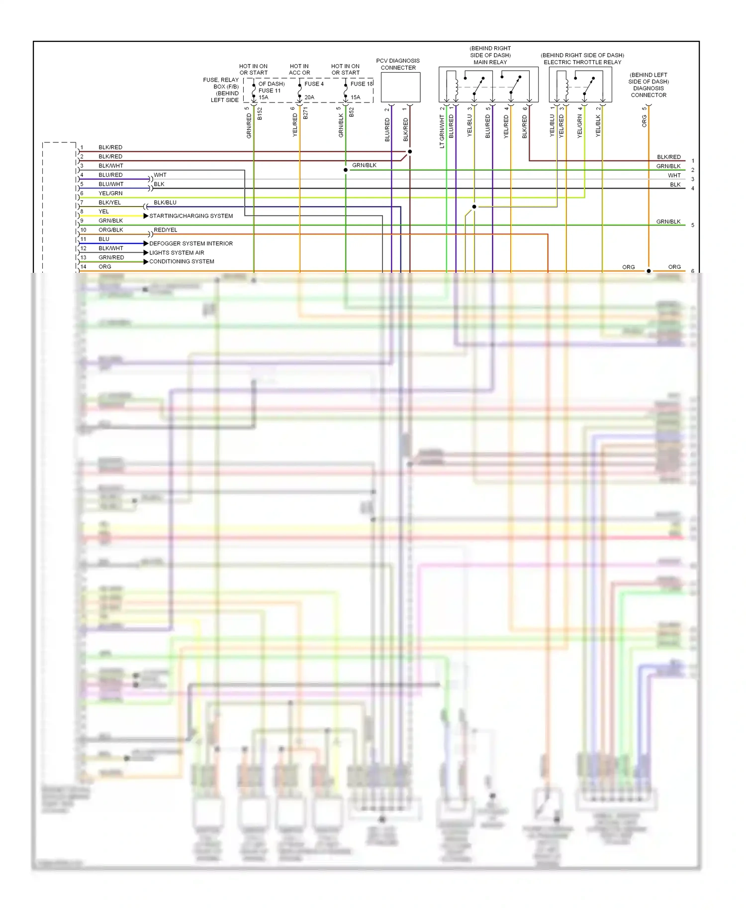 Wiring diagram red grn/ for Subaru Outback BP (2003-2006) (1 of 2)