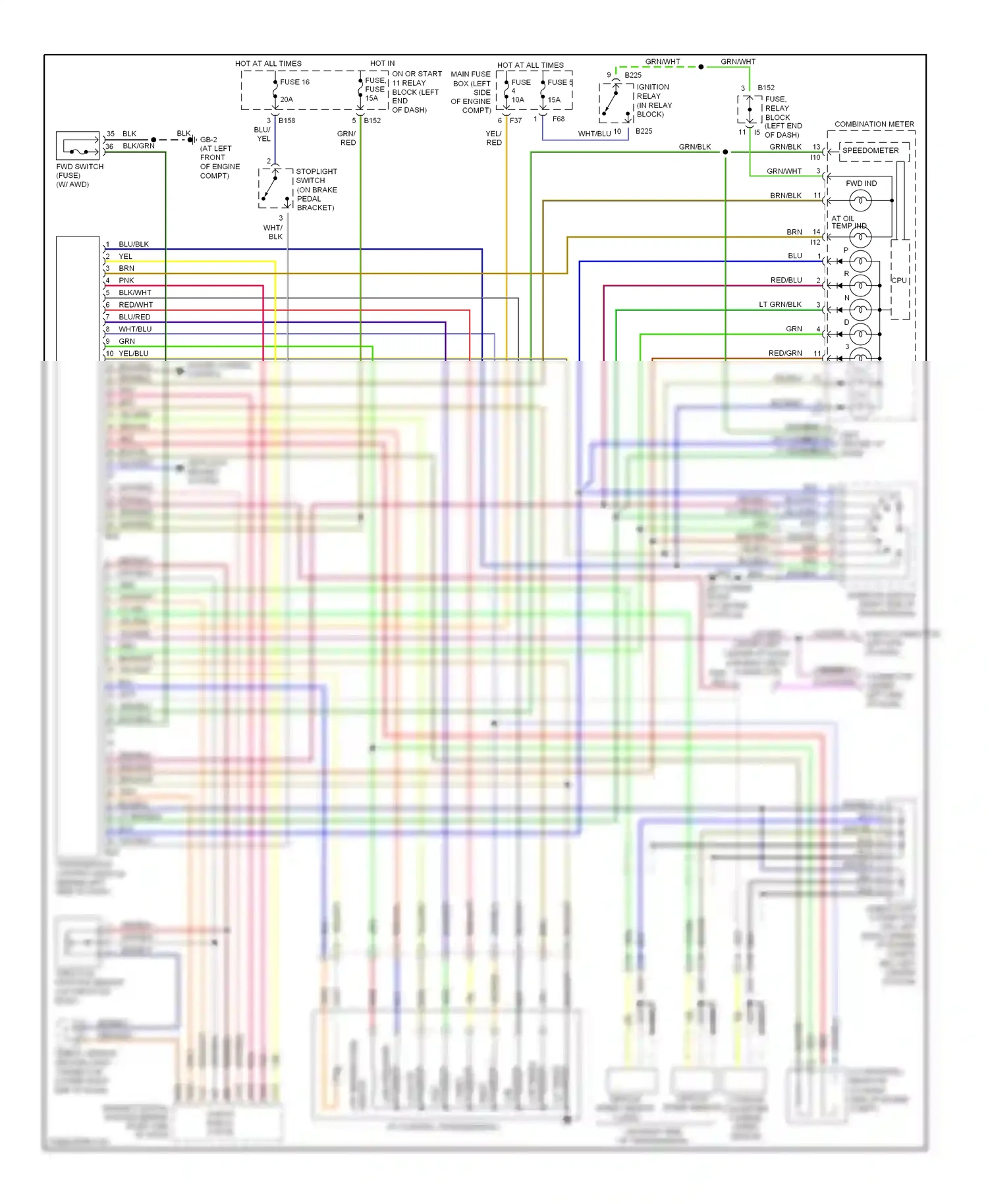 Subaru Outback BP (2003-2006) shield, sensor ground joint connector (lower right end of dash) wiring diagram  (7 of 10)
