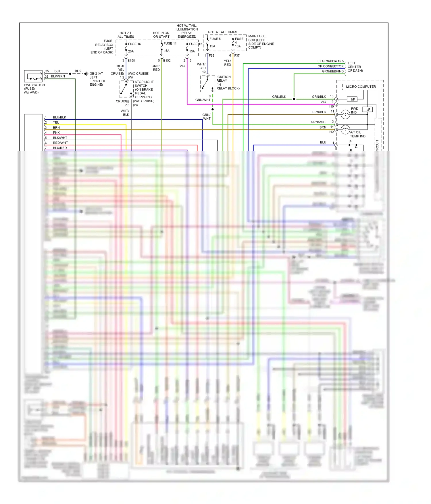 Subaru Outback BP (2003-2006) shield, sensor ground joint connector (lower right end of dash) wiring diagram  (3 of 10)