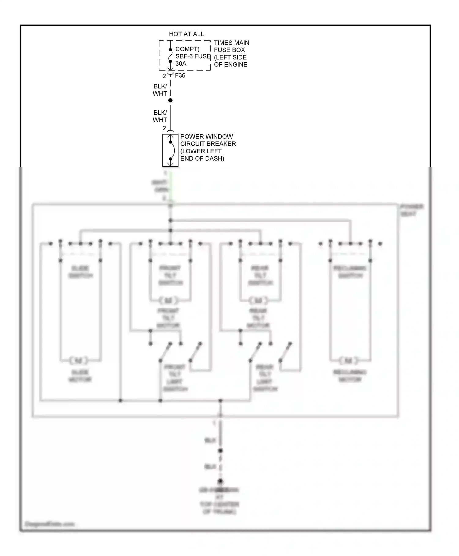 Wiring diagram slide switch for Subaru Outback BP (2003-2006) (2 of 2)