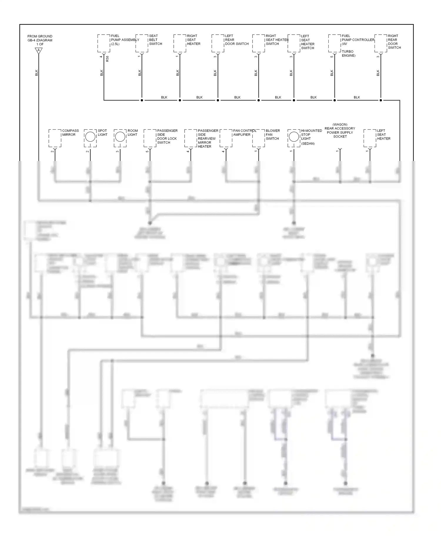 Wiring diagram spot light for Subaru Outback BP (2003-2006) (2 of 3)