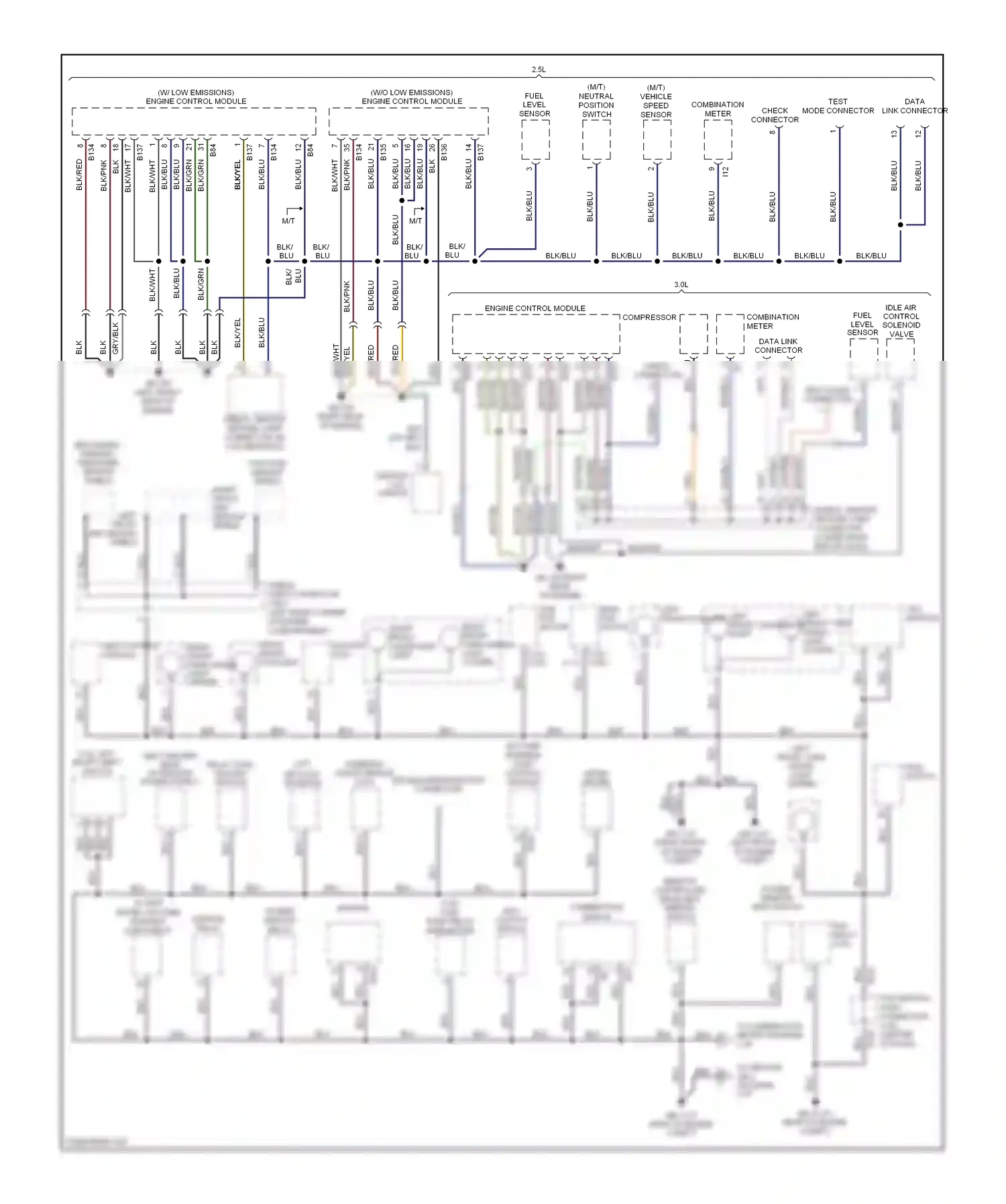 Subaru Outback BP (2003-2006) (w/o low emissions) engine control module wiring diagram  (1 of 1)