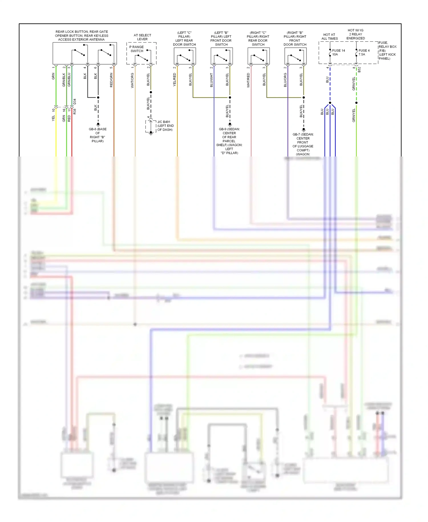 Wiring diagram fuse 14 for Subaru Outback BR facelift (2012-2014) (15 of 24)