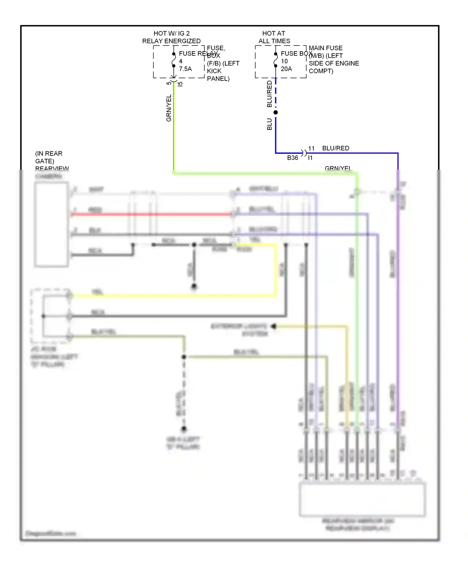 Wiring diagram grn/yel for Subaru Outback BR facelift (2012-2014) (60 of 67)