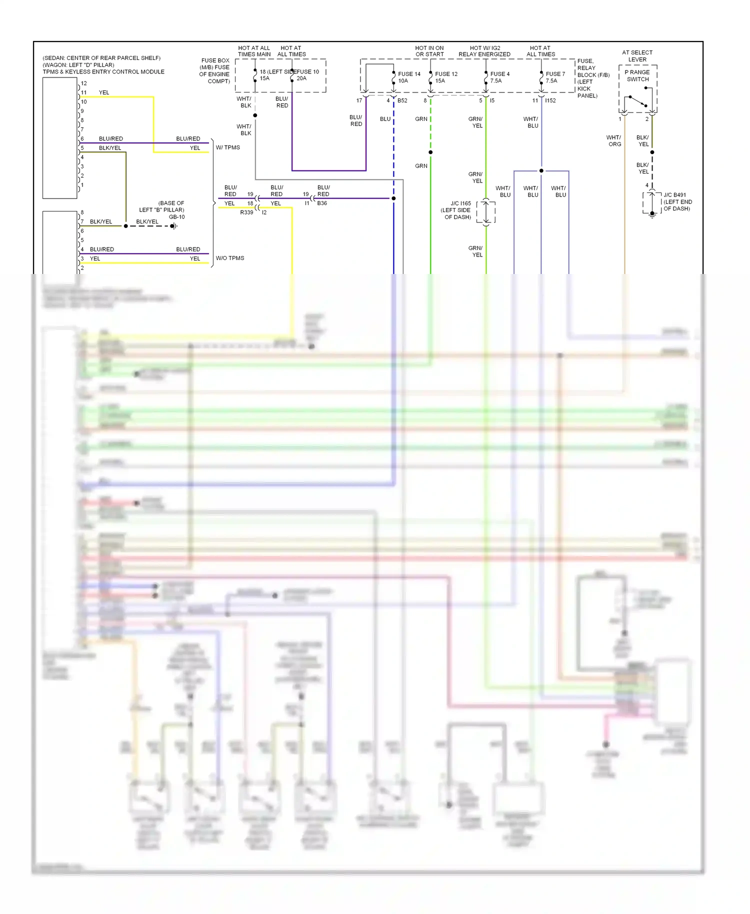 Wiring diagram grn/yel for Subaru Outback BR facelift (2012-2014) (55 of 67)